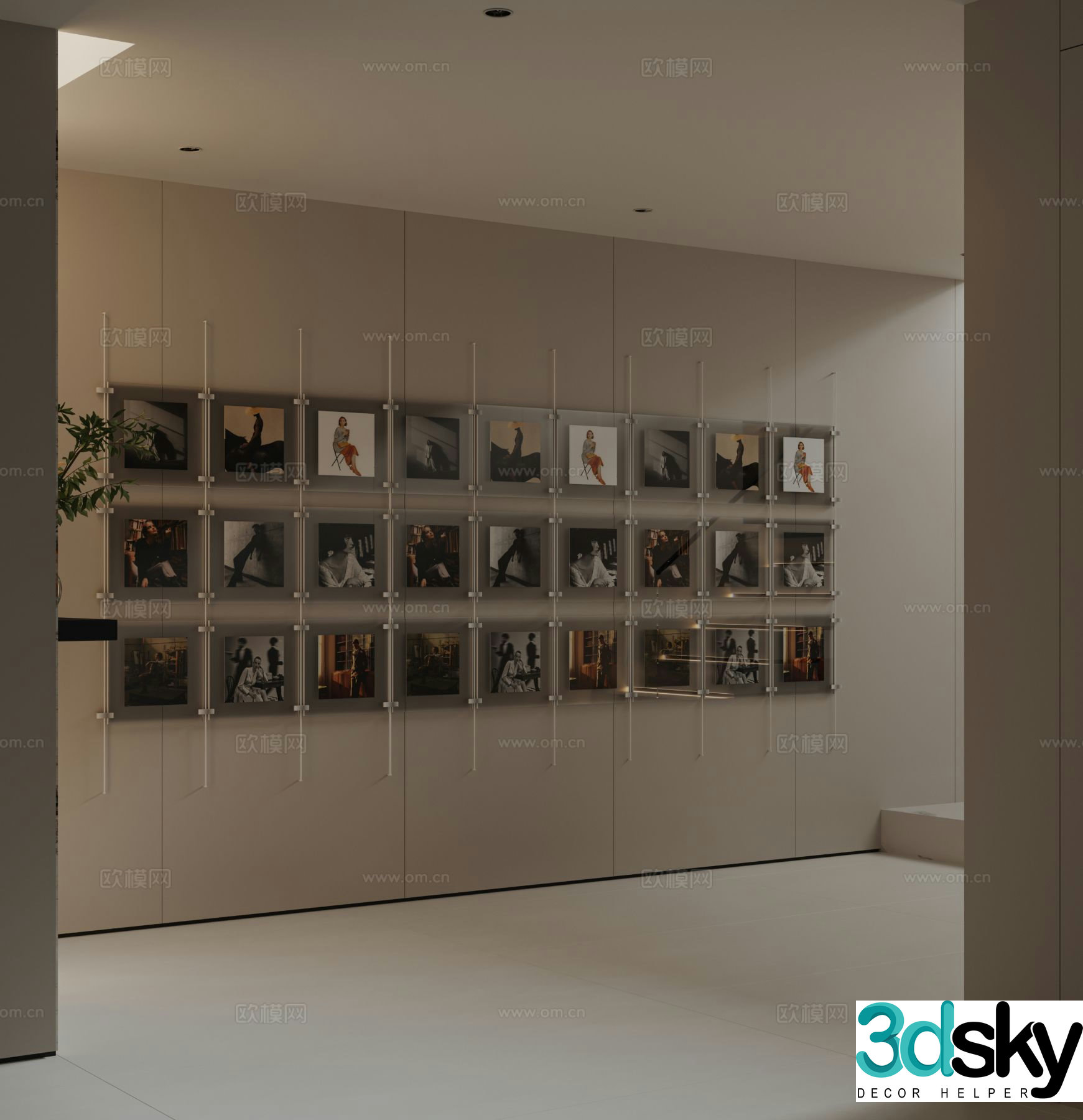 Modern photo wall hanging painting acrylic decorative painting 3d model