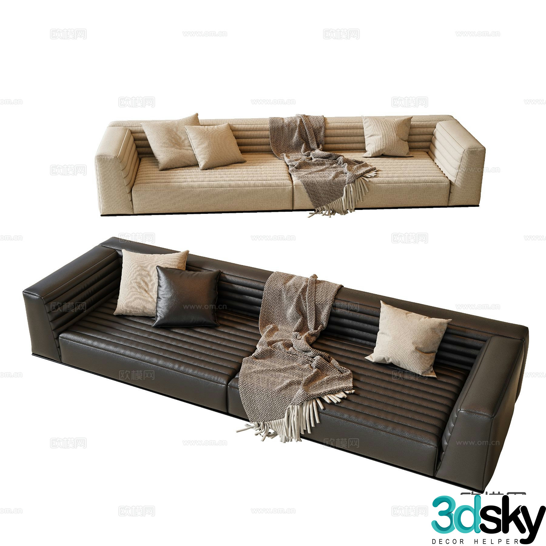 Modern love sofa leather sofa 3d model