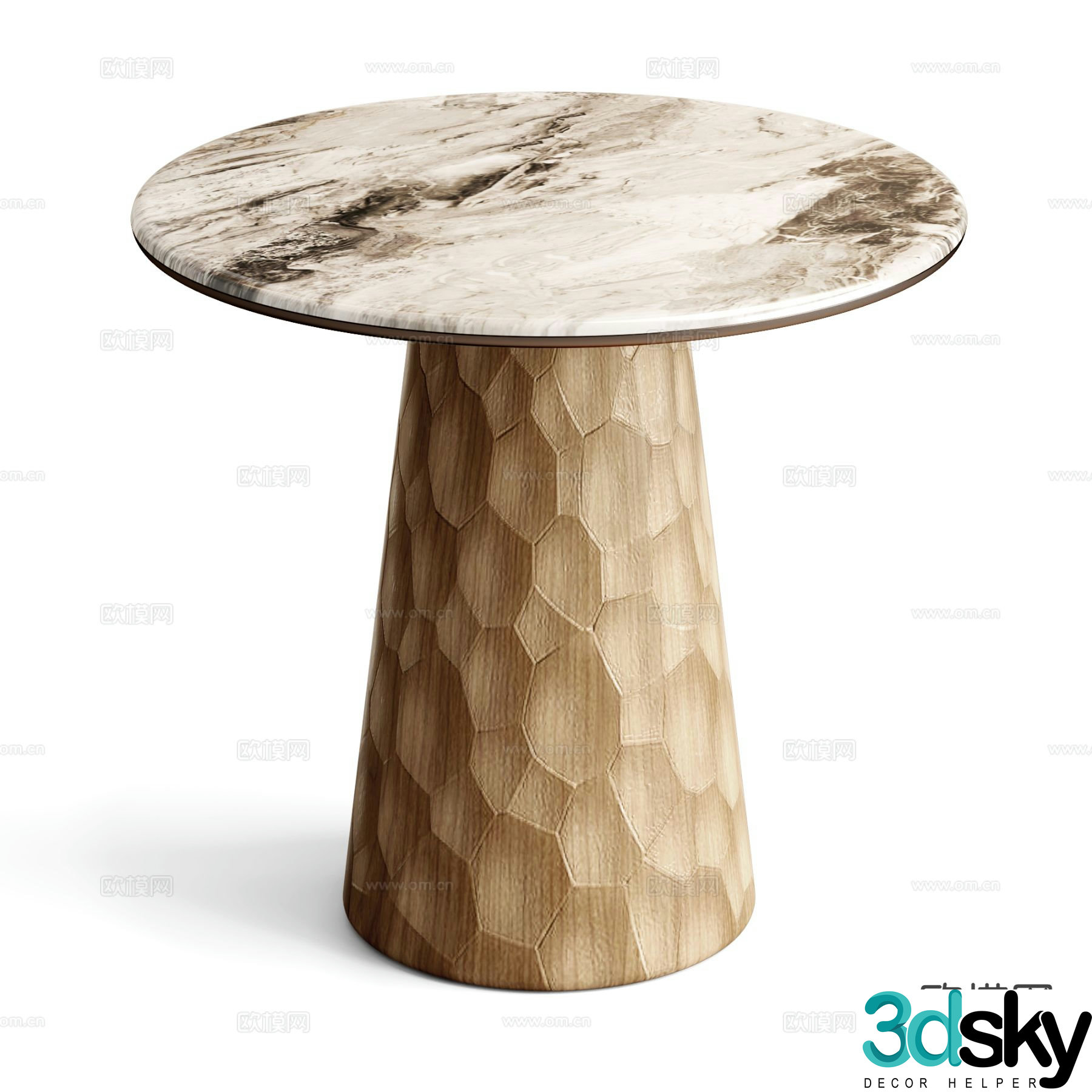 Medieval style round table side table table table 3D model