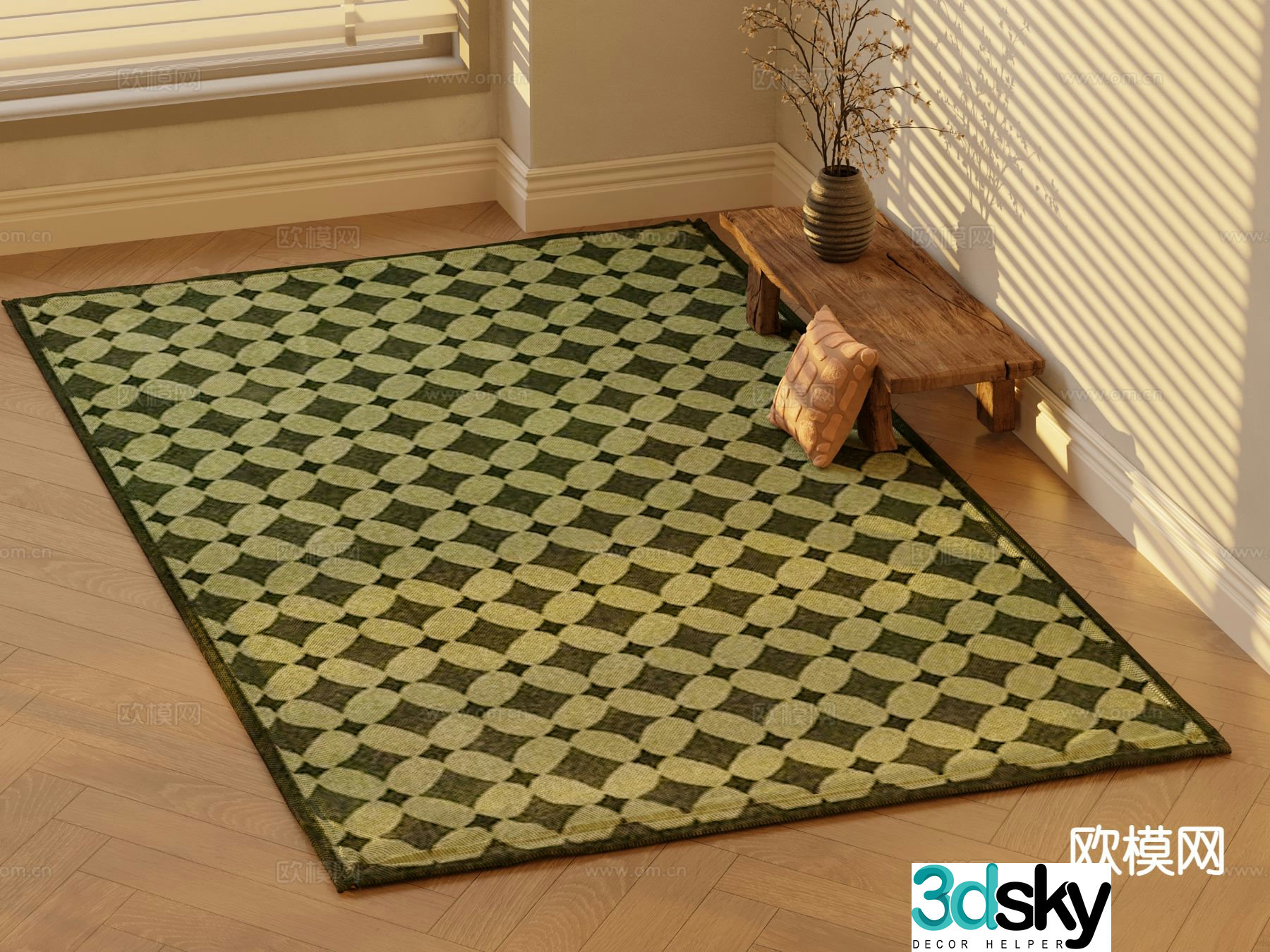 Literary style carpet pattern carpet 3d model