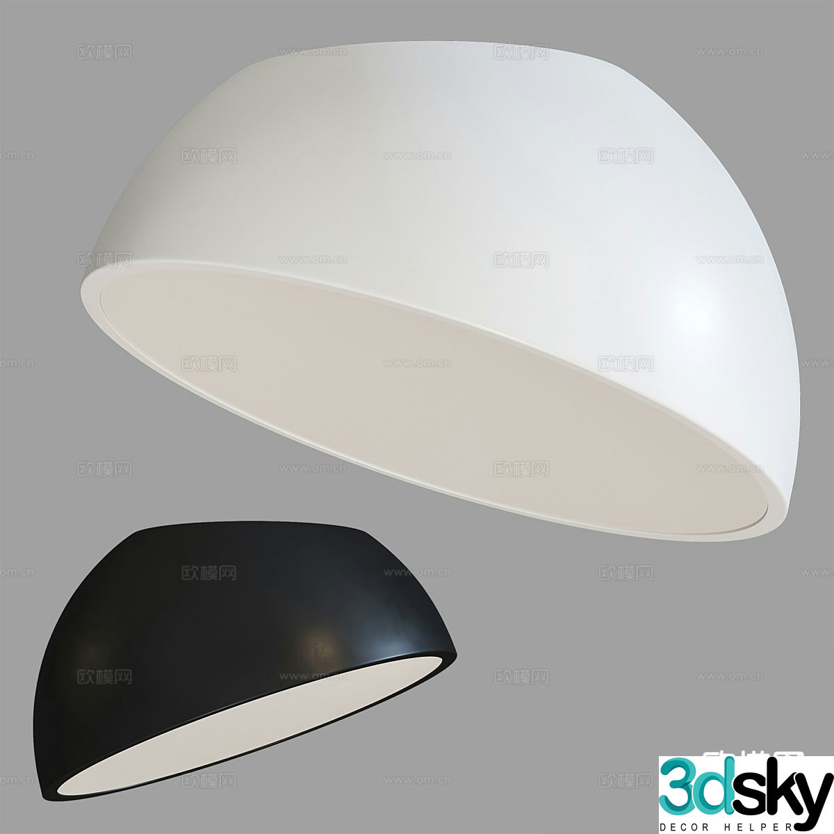 Modern semicircle ceiling lamp 3d model