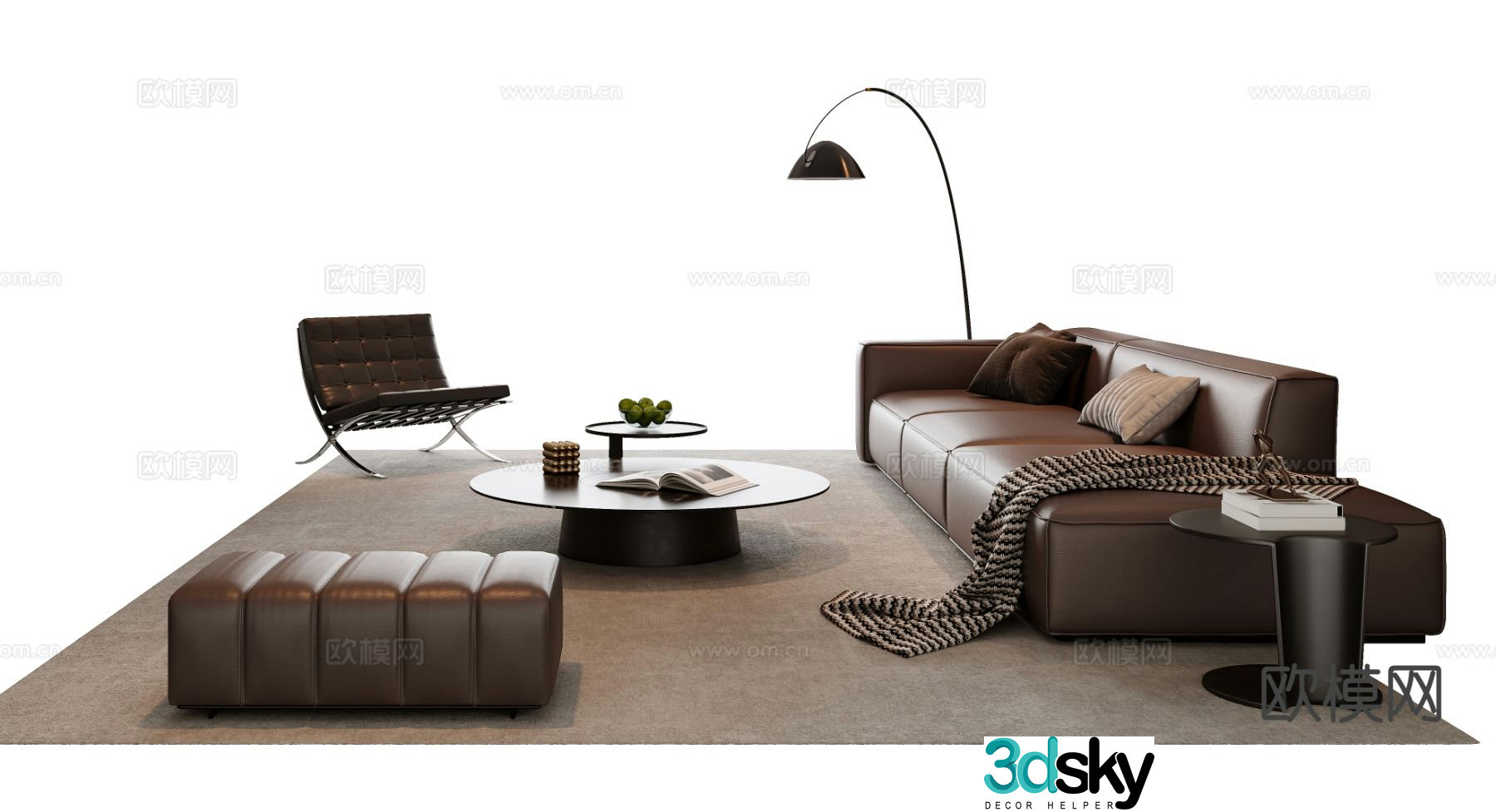 Italian sofa modular sofa 3d model