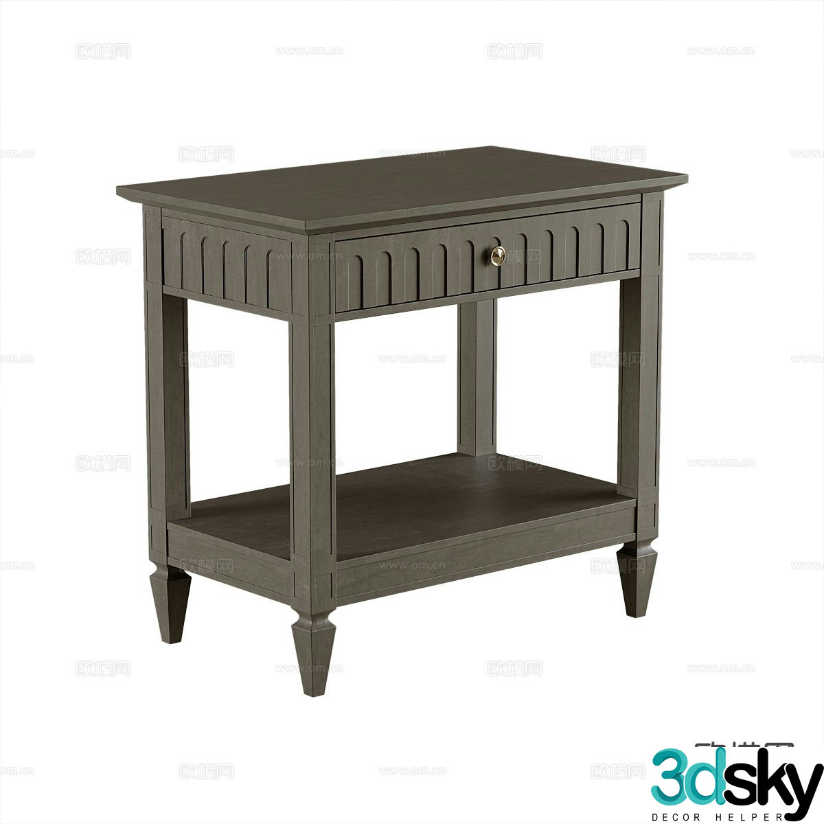 American bedside table corner table side table 3d model