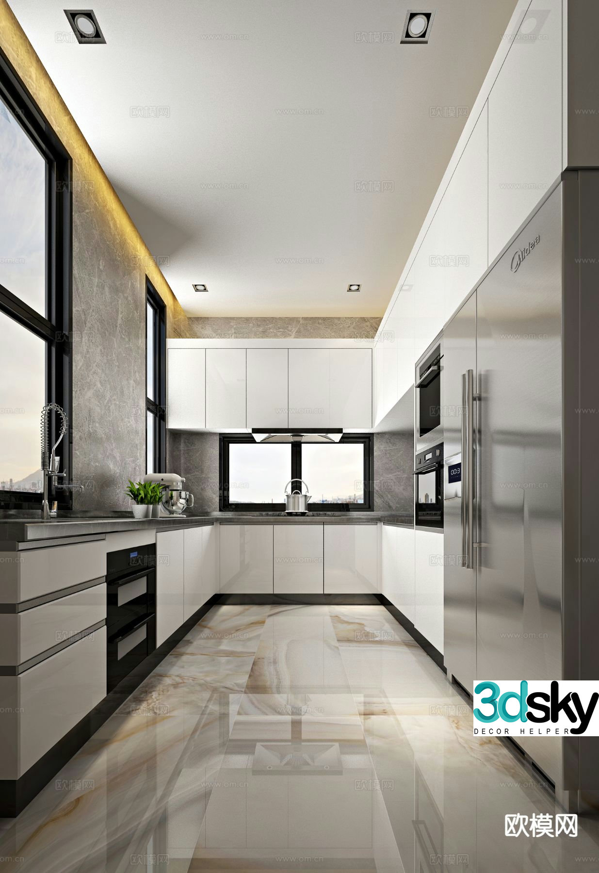 modern kitchen cabinet 3d model