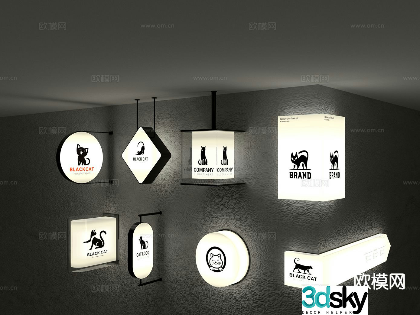 Internet celebrity light box acrylic light box pet sign 3D model