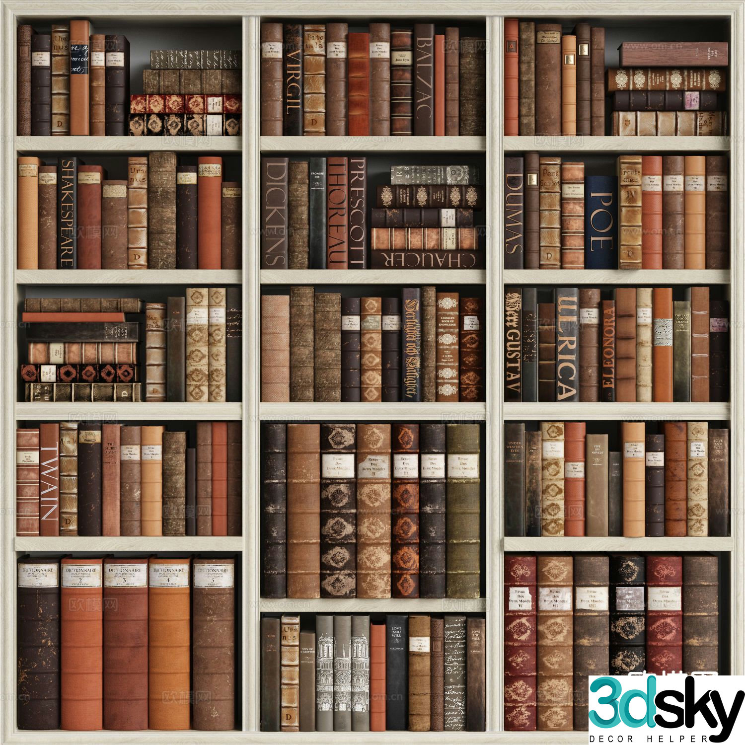 retro books book english book 3d model