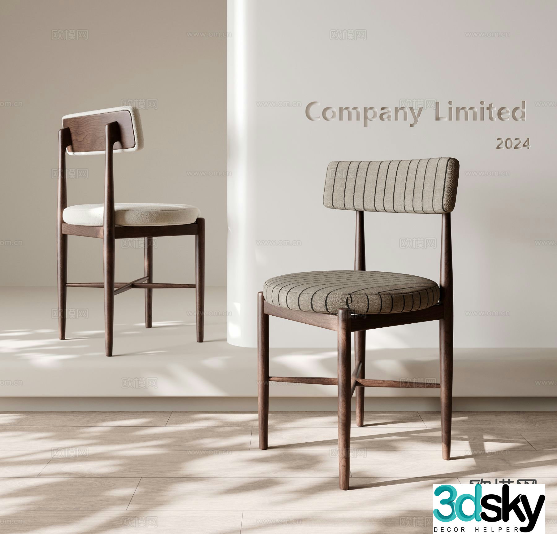 Medieval style single chair dining chair 3d model