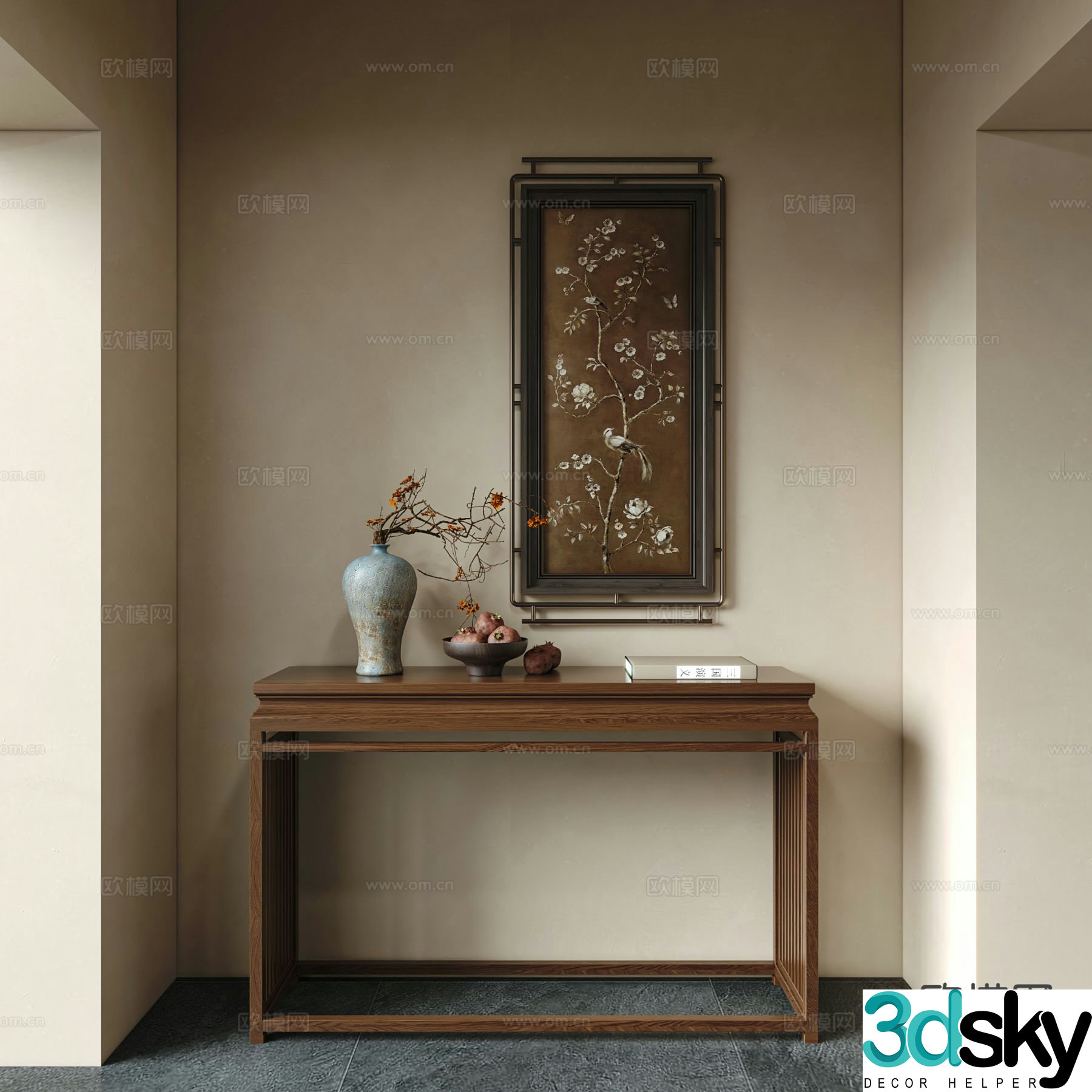 New Chinese style Duanjing strip 3D model