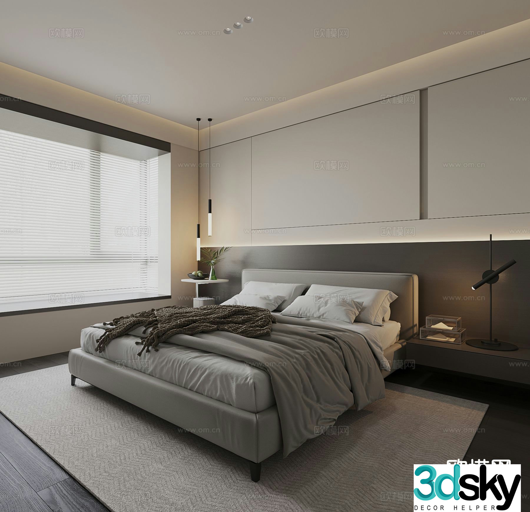 Modern bedroom master bedroom 3d model