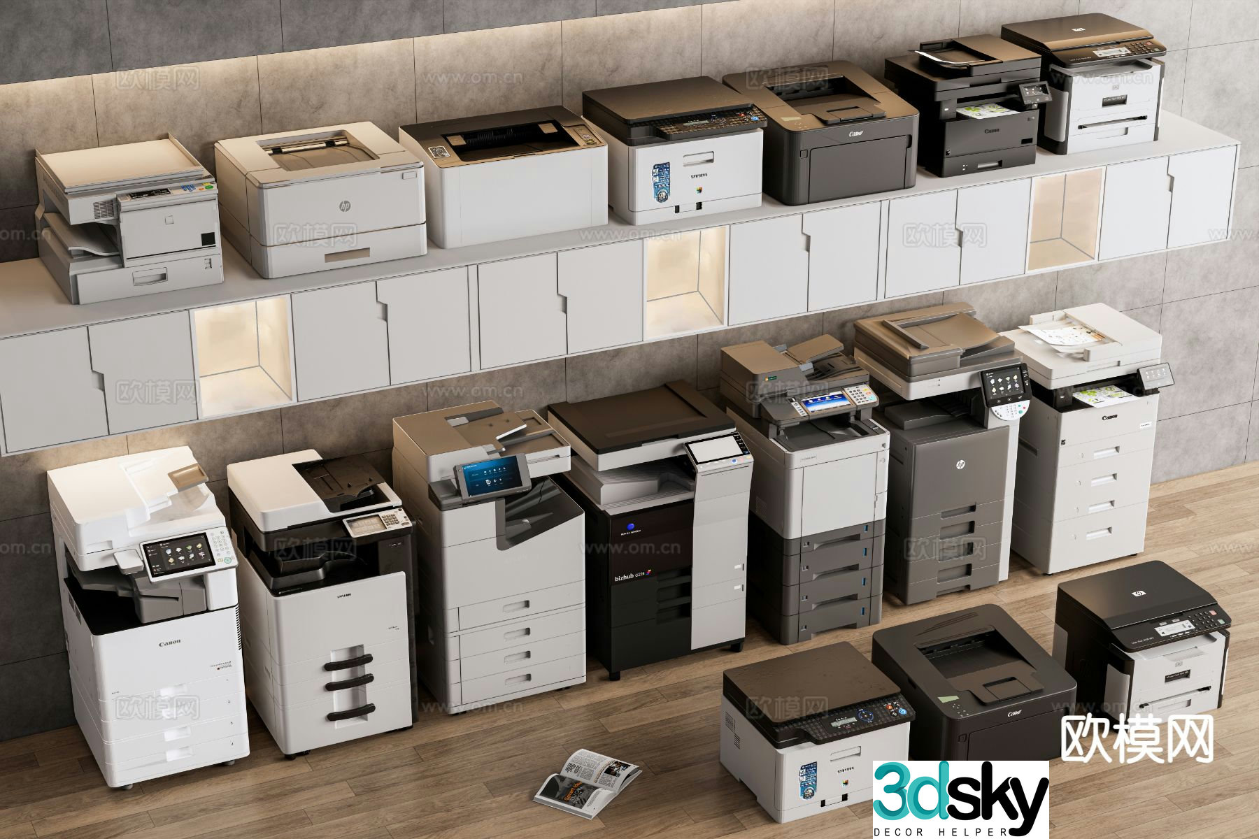 Smart printer copier color printer scanner fax machine 3D model