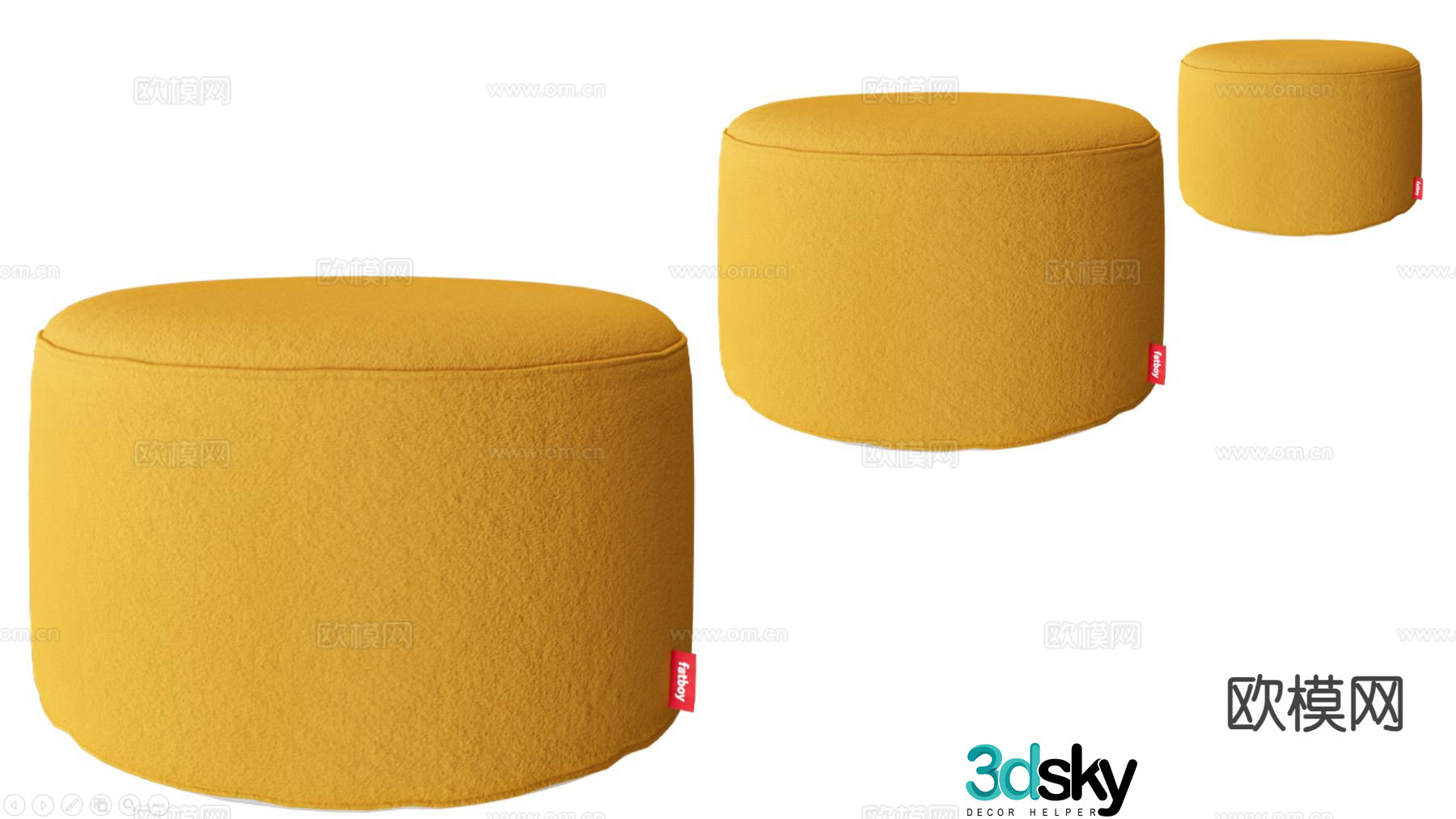 Low stool sofa stool round stool stool 3d model