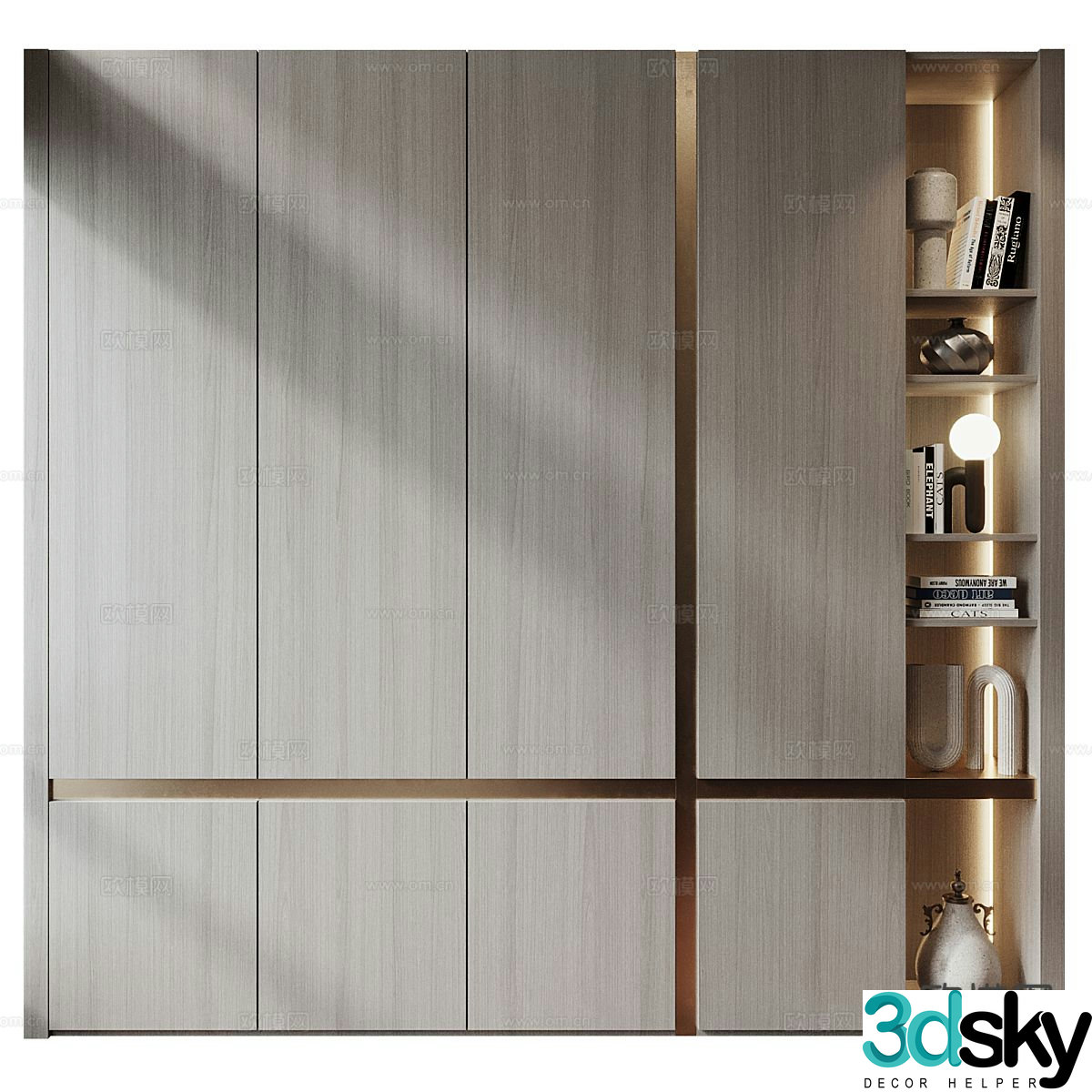 Modern bookcase display cabinet 3d model