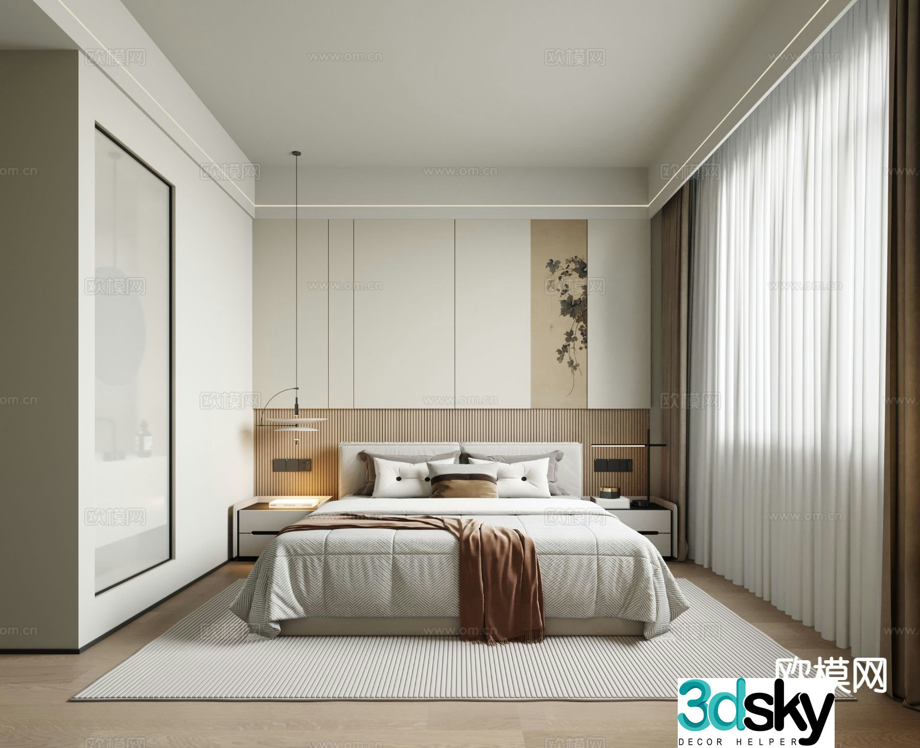 Modern bedroom master bedroom 3d model