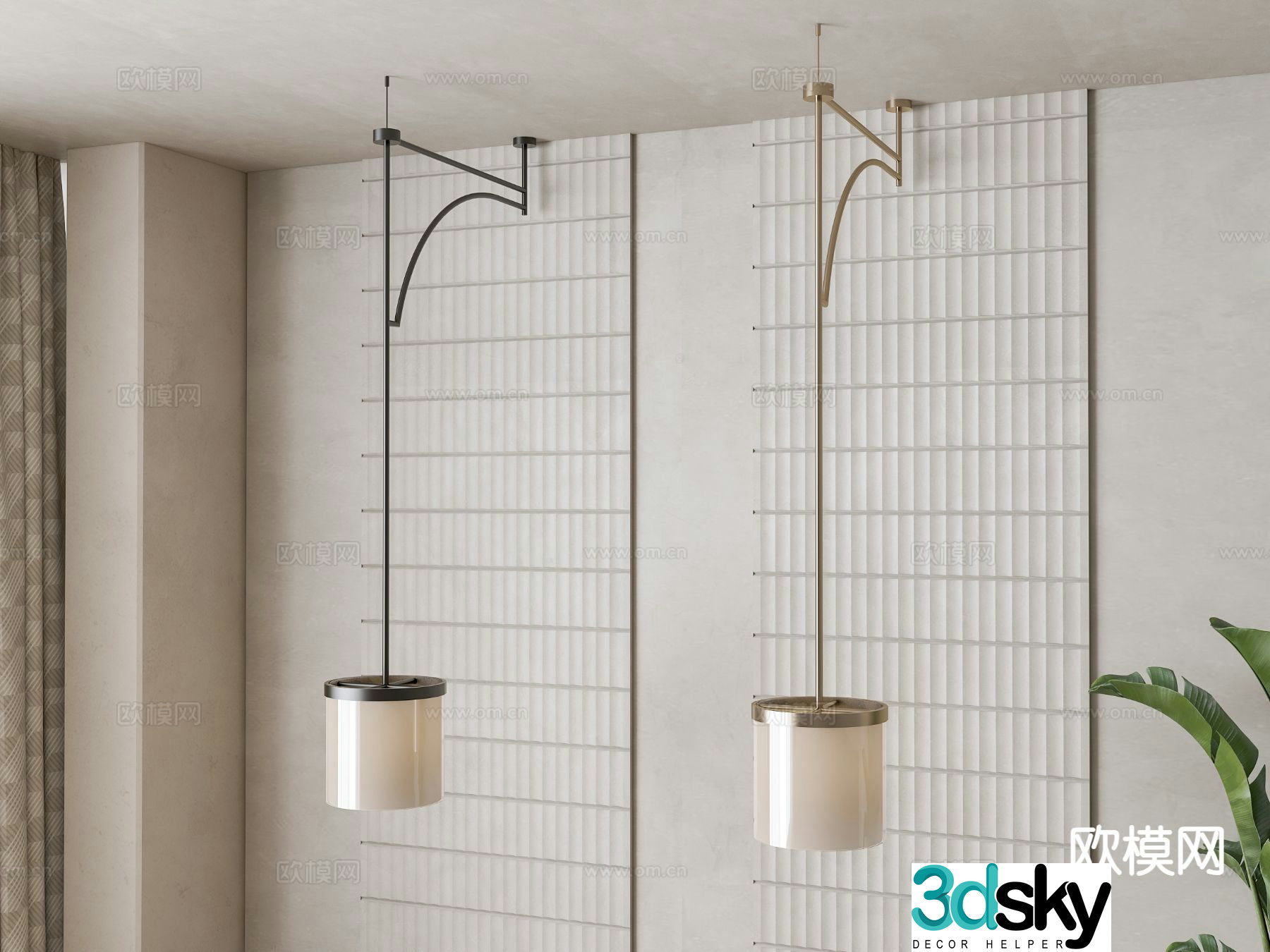New Chinese style glass chandelier 3d model