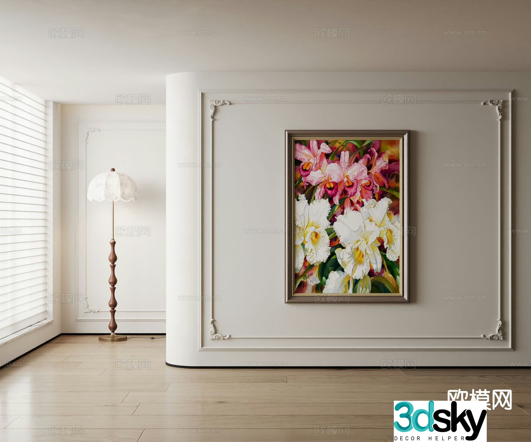 American decorative painting flower painting oil painting 3d model