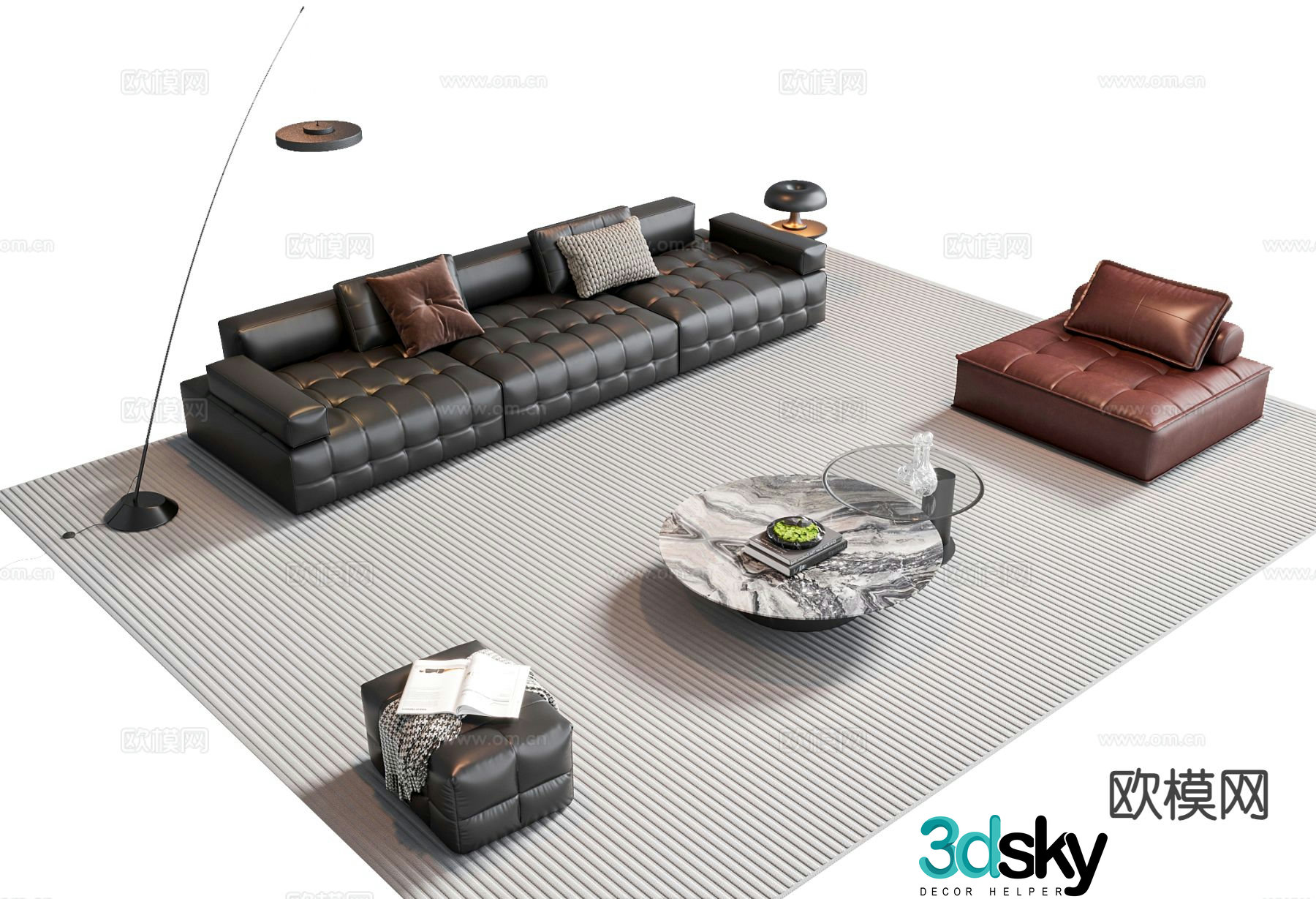 Italian sectional sofa 3d model