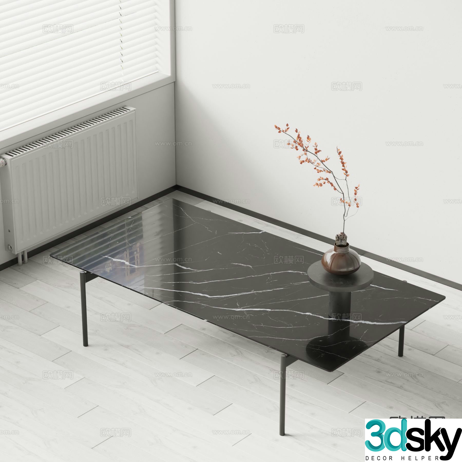 Vitra modern coffee table marble coffee table 3d model