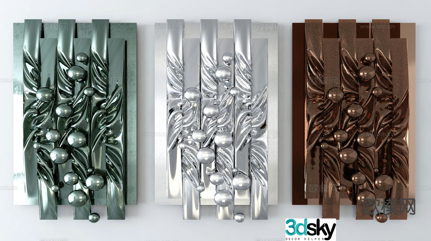 Metal wall decoration three-dimensional hanging decoration 3D model