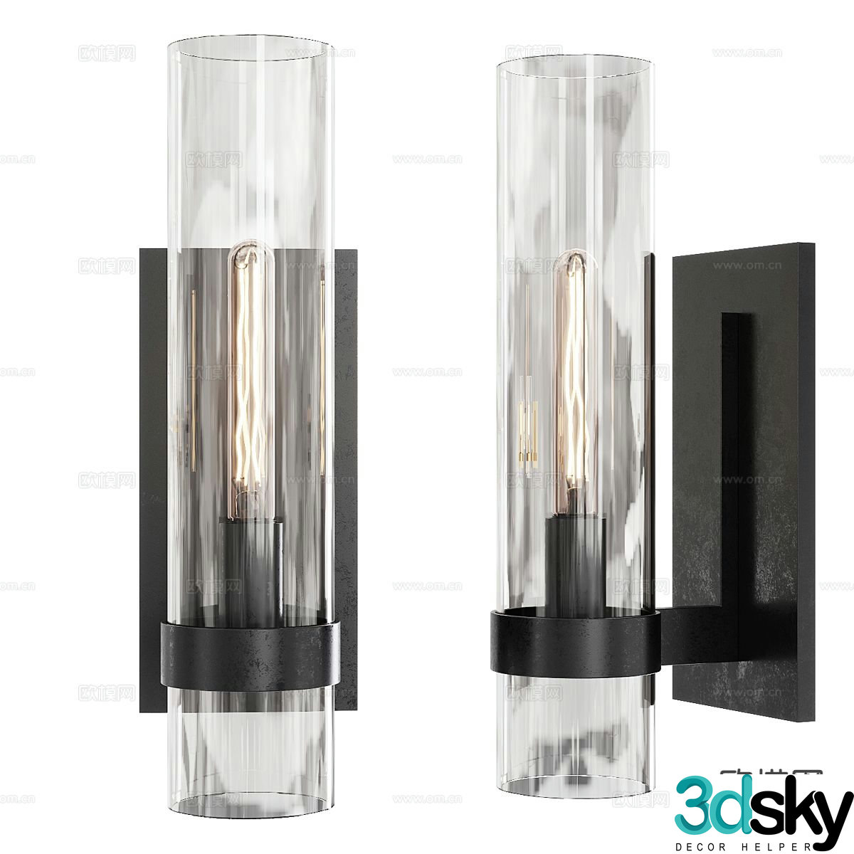 Modern glass wall light 3d model