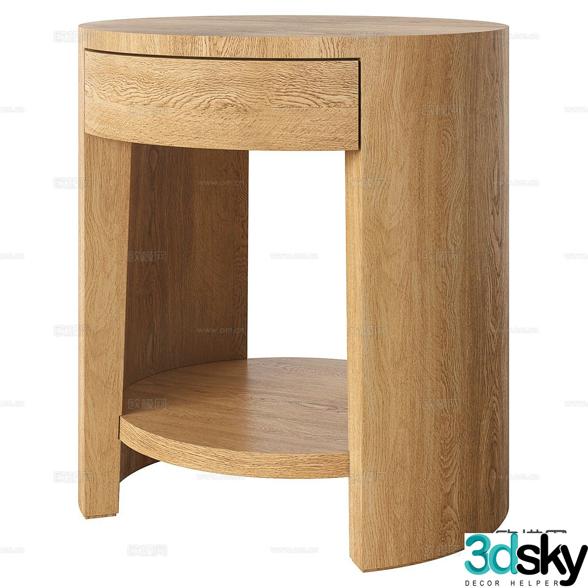 Log edge table corner table round table 3D model