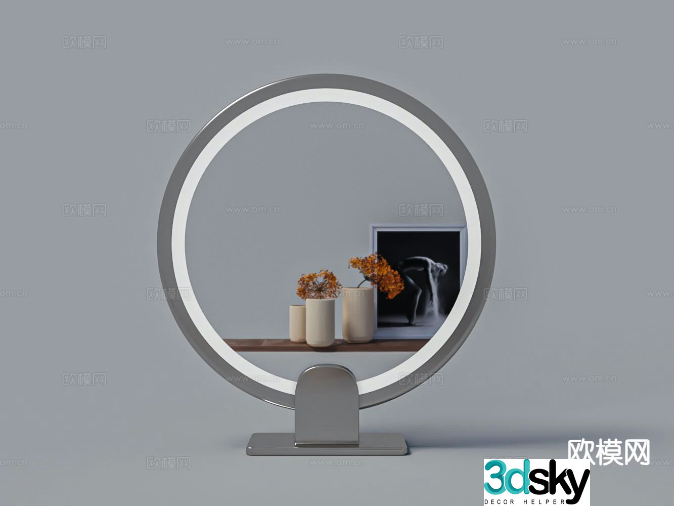 Modern vanity mirror fill light mirror cosmetic mirror mirror 3d model