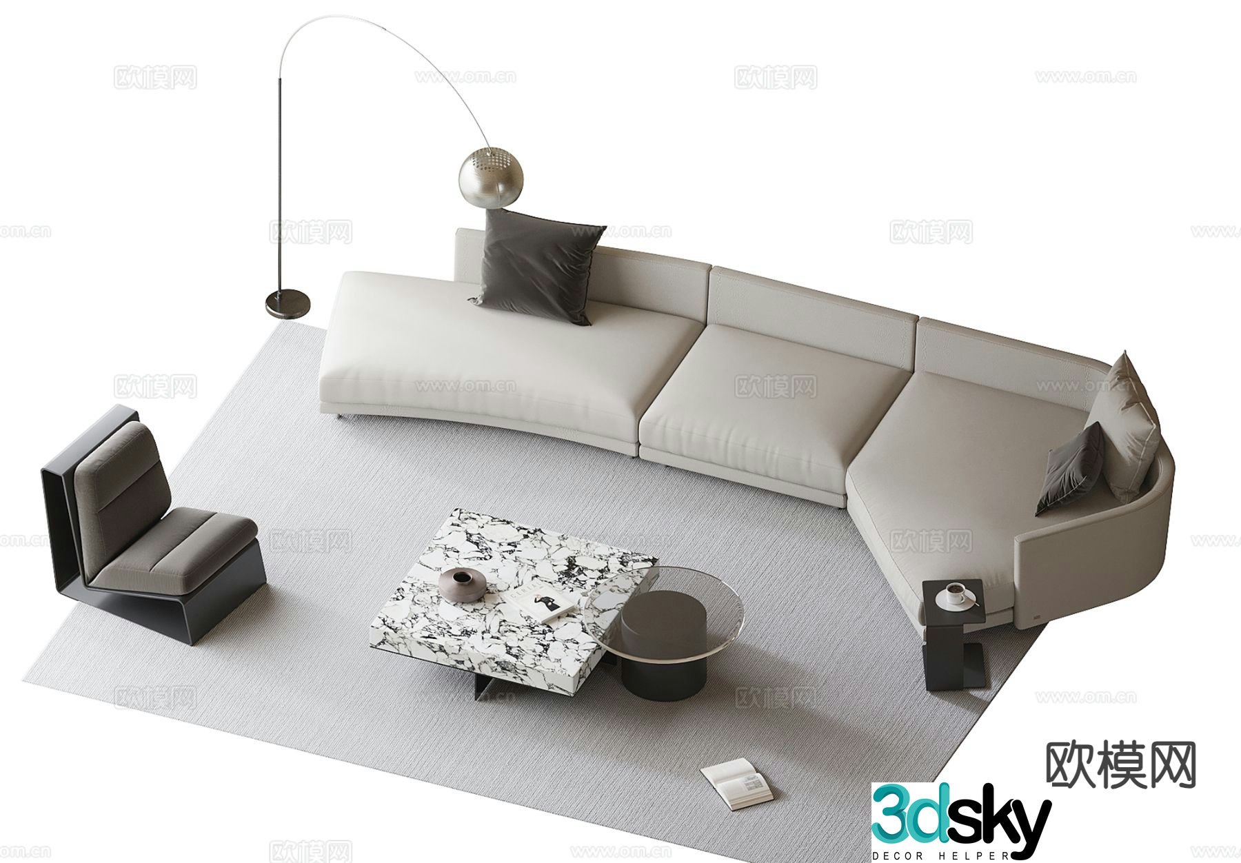 Modern sectional sofa 3d model