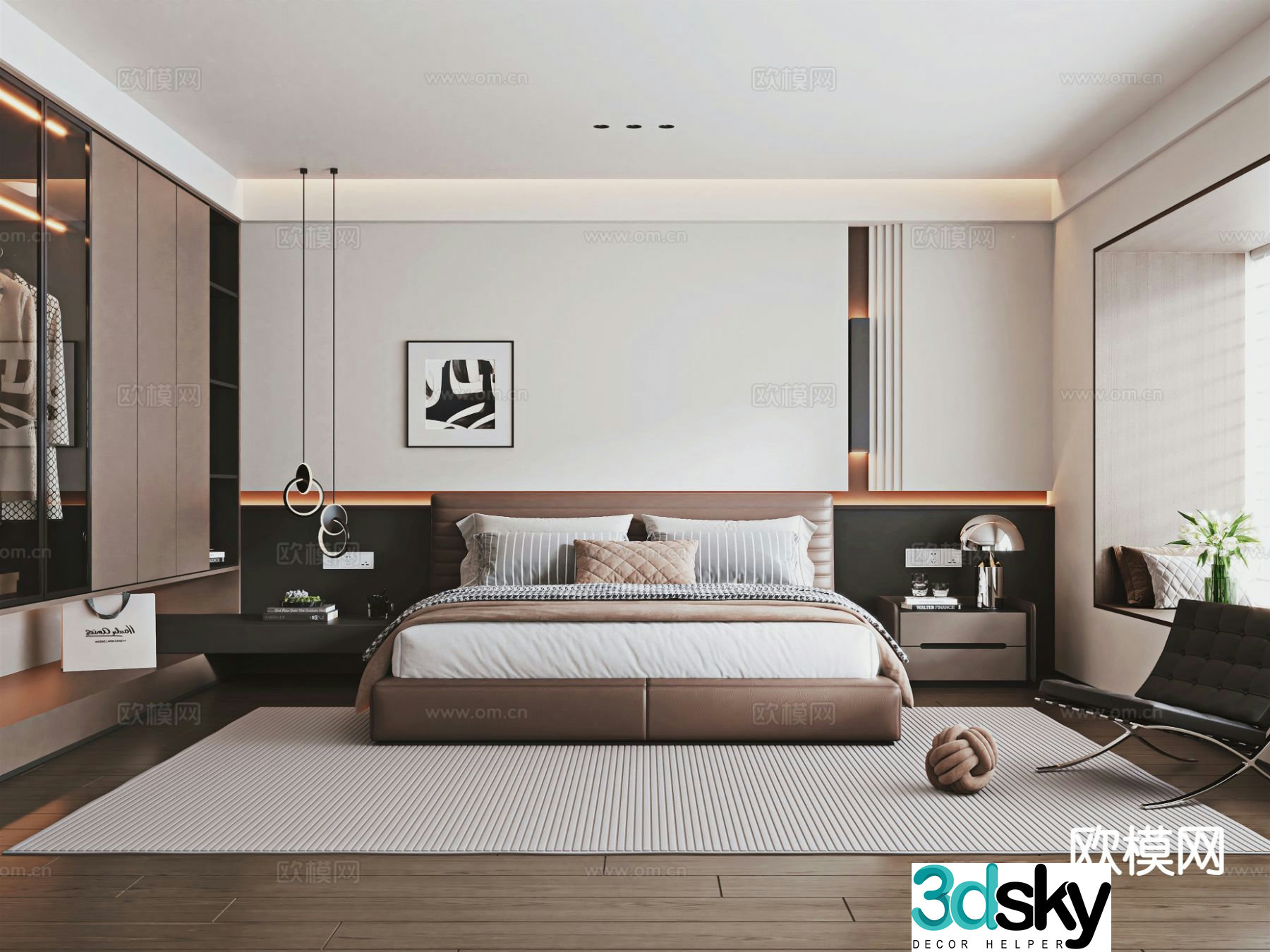 Italian style bedroom master bedroom 3d model
