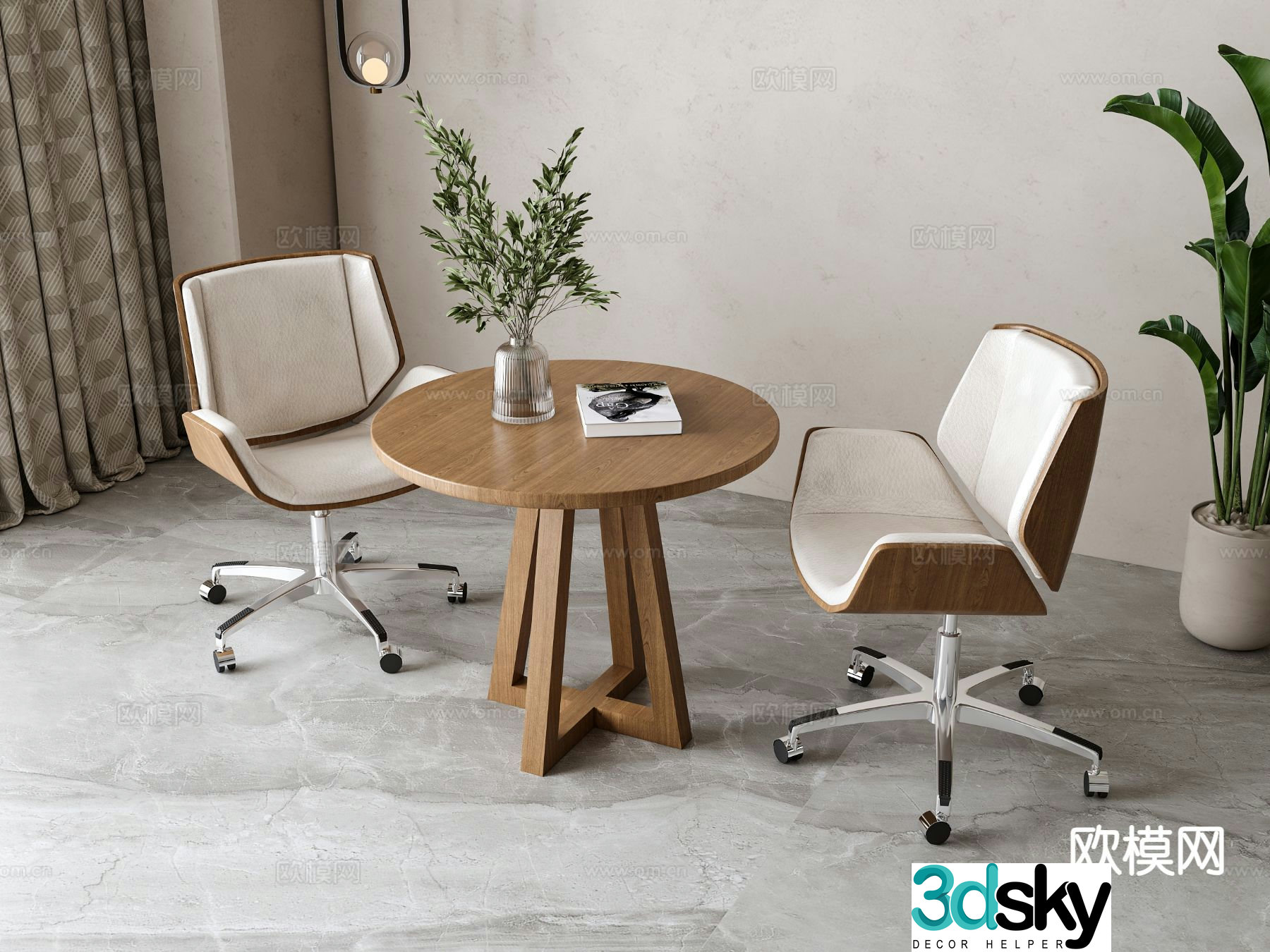 Modern leisure tables and chairs Negotiation tables and chairs 3d model