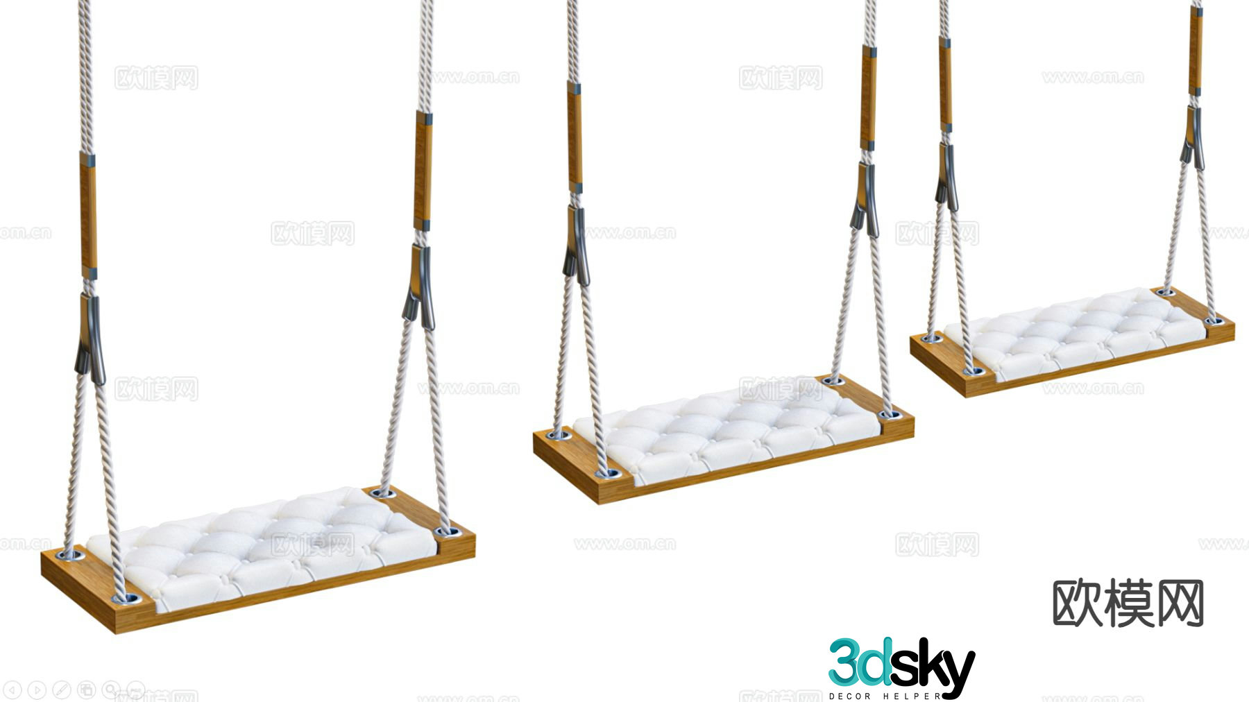 Handmade swing single swing outdoor swing hanging chair 3D model