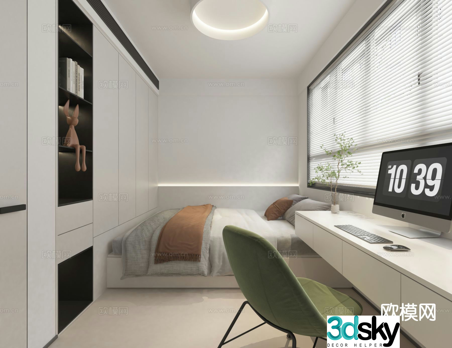 3d model of tatami bedroom and second bedroom