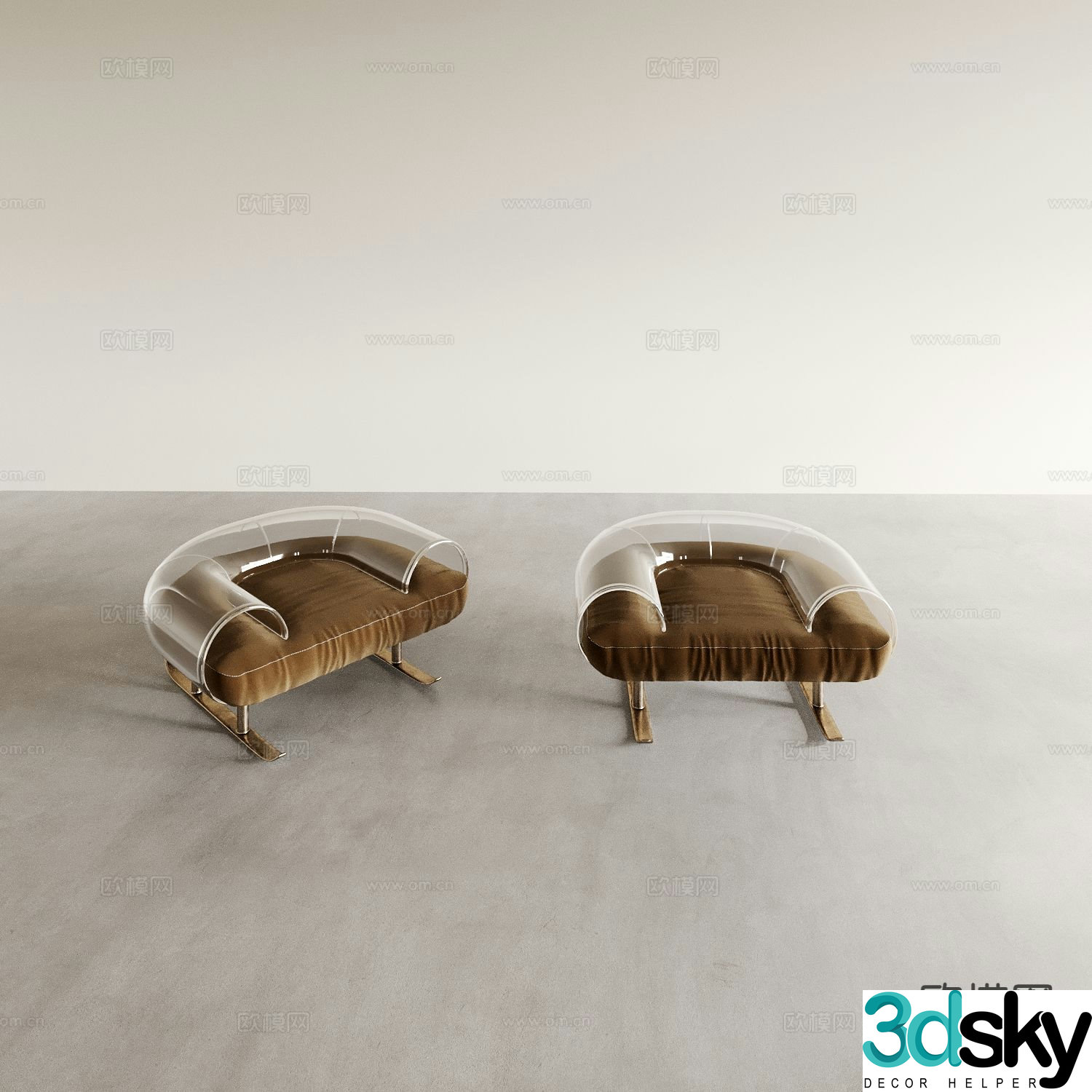 Modern chair dining chair tea chair 3d model