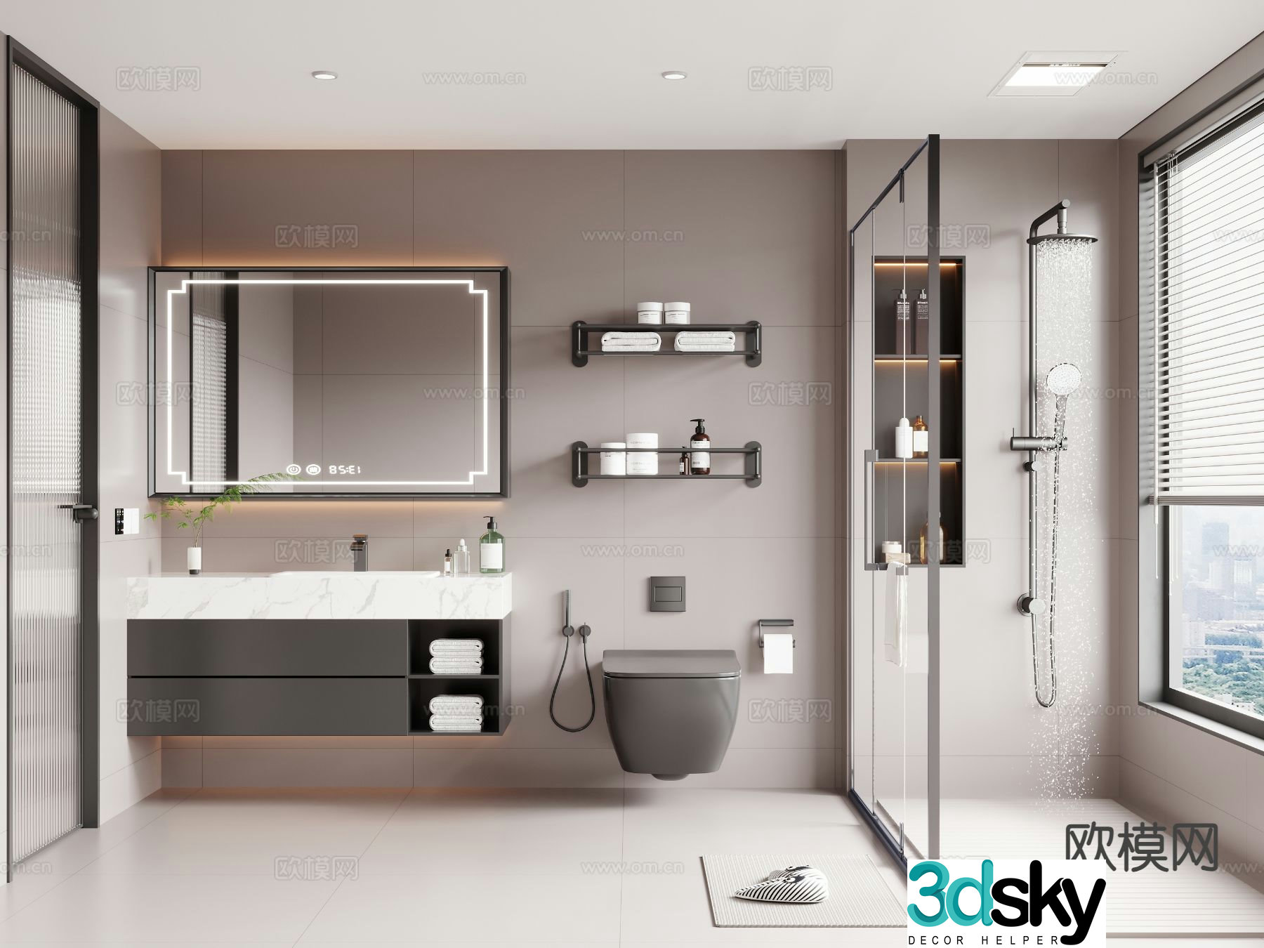 Modern bathroom bathroom 3d model
