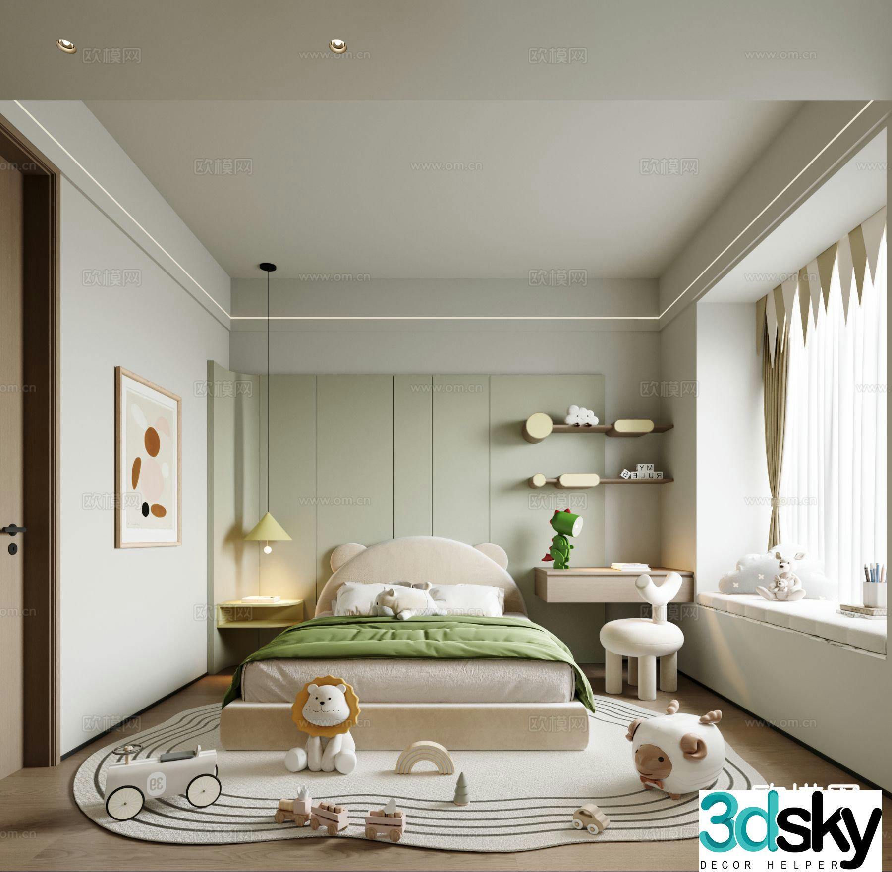 Modern children’s room children’s room 3d model