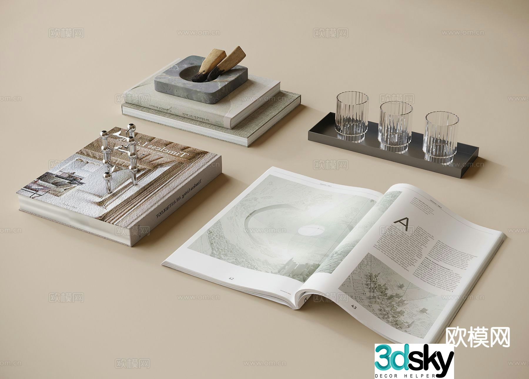 books books open books ornaments 3d model