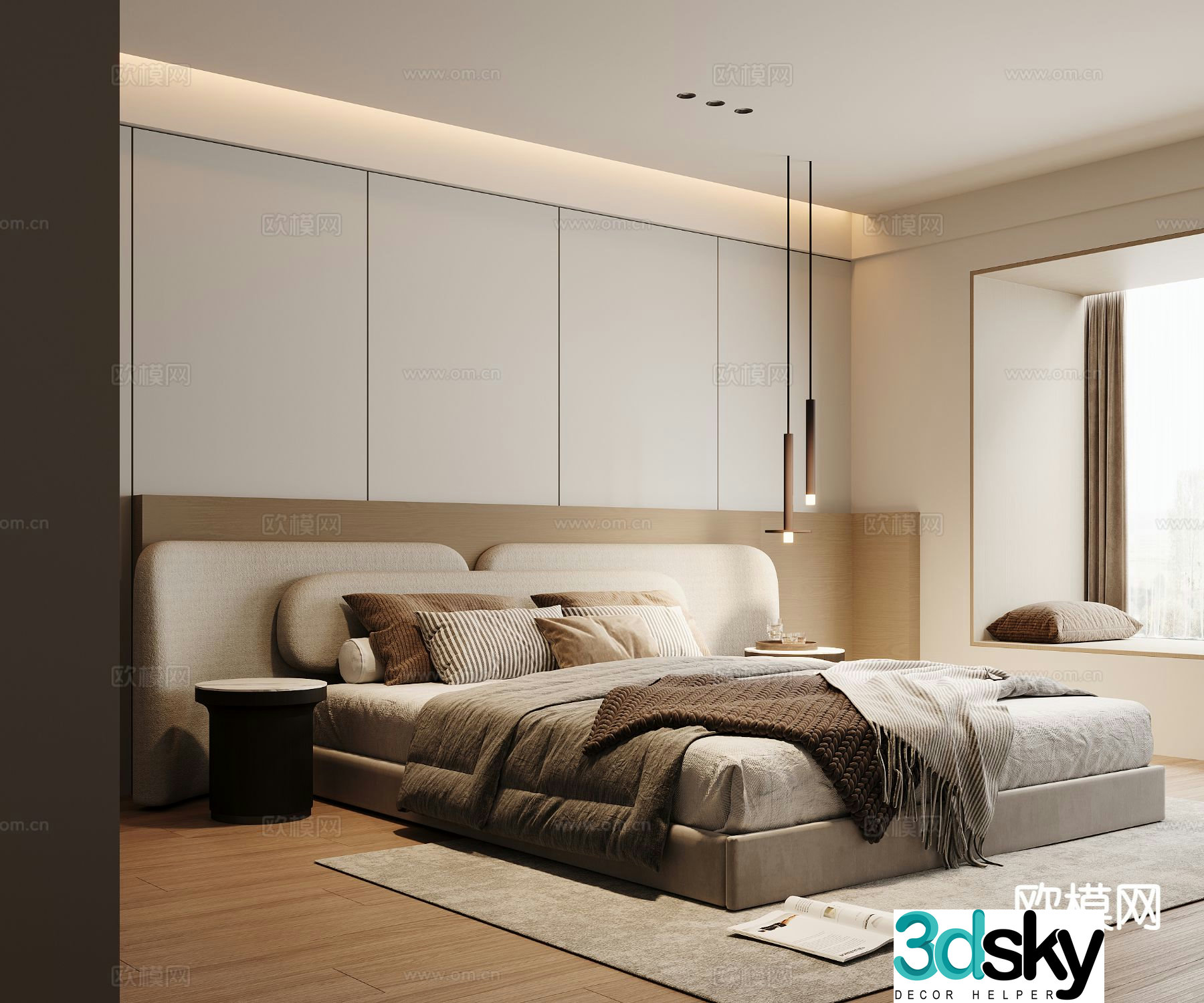 Modern bedroom master bedroom 3d model