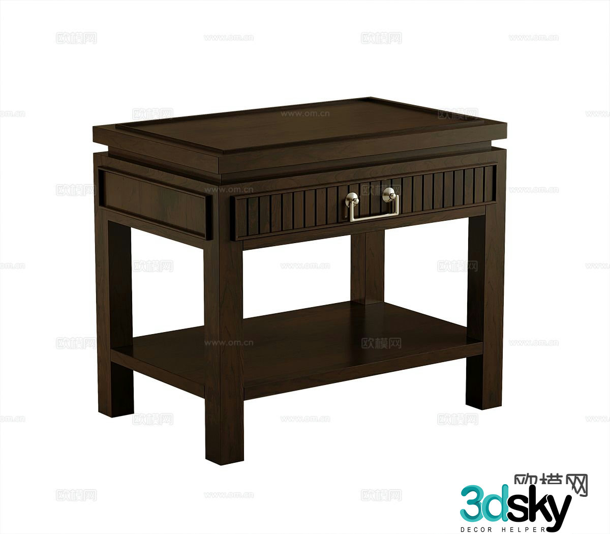 New Chinese style bedside table corner table side table 3D model