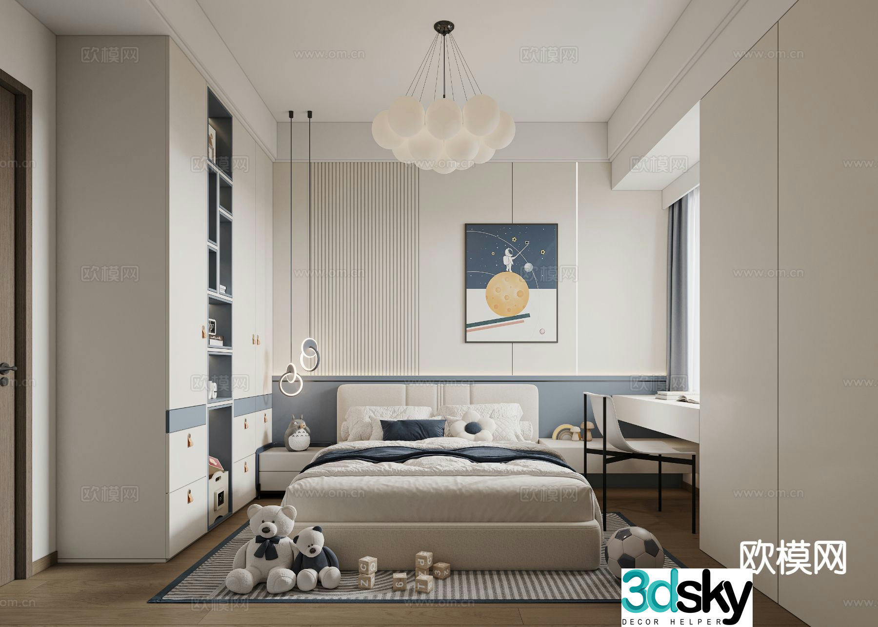 Modern children’s room boy’s room kid’s room 3d model
