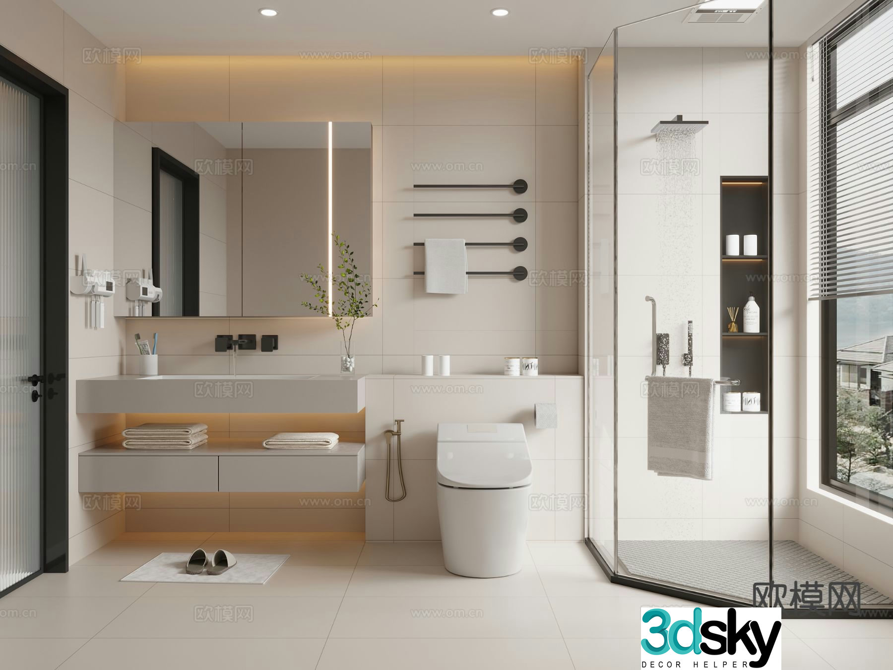 Modern bathroom bathroom 3d model