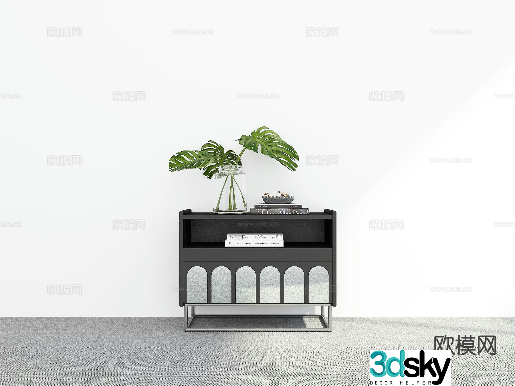 Modern bedside table 3d model