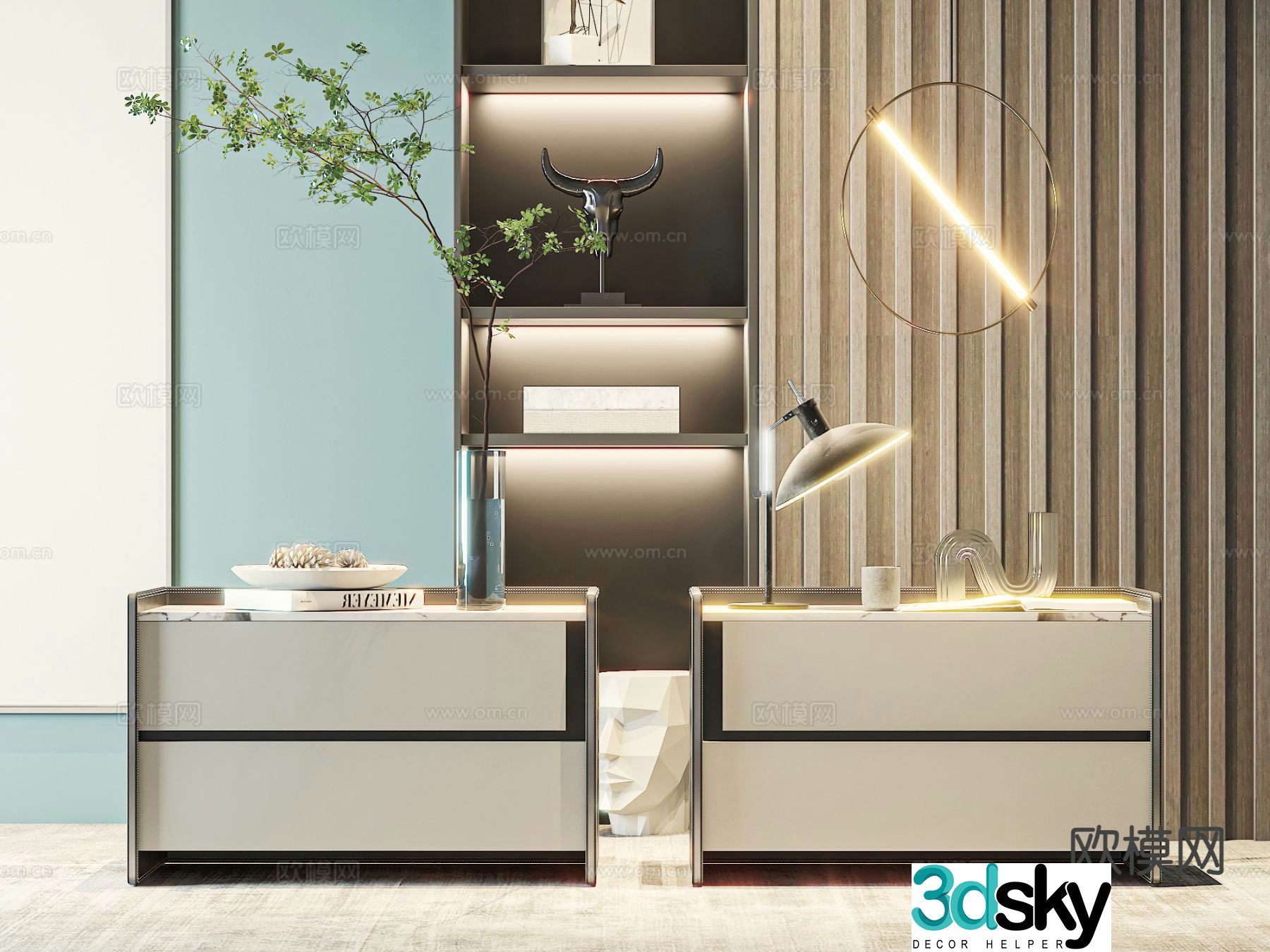 Modern bedside table 3d model