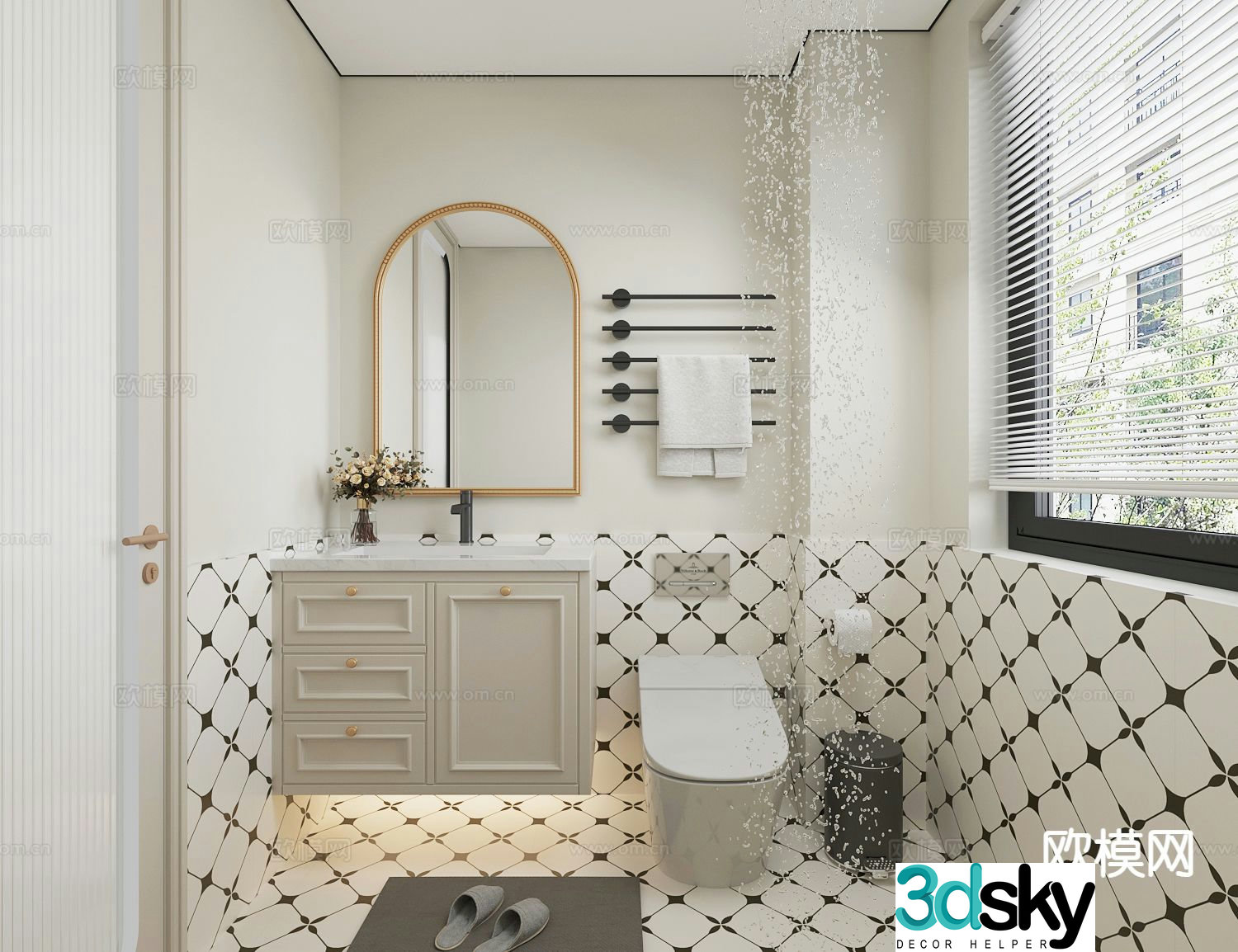 French bathroom bathroom 3d model