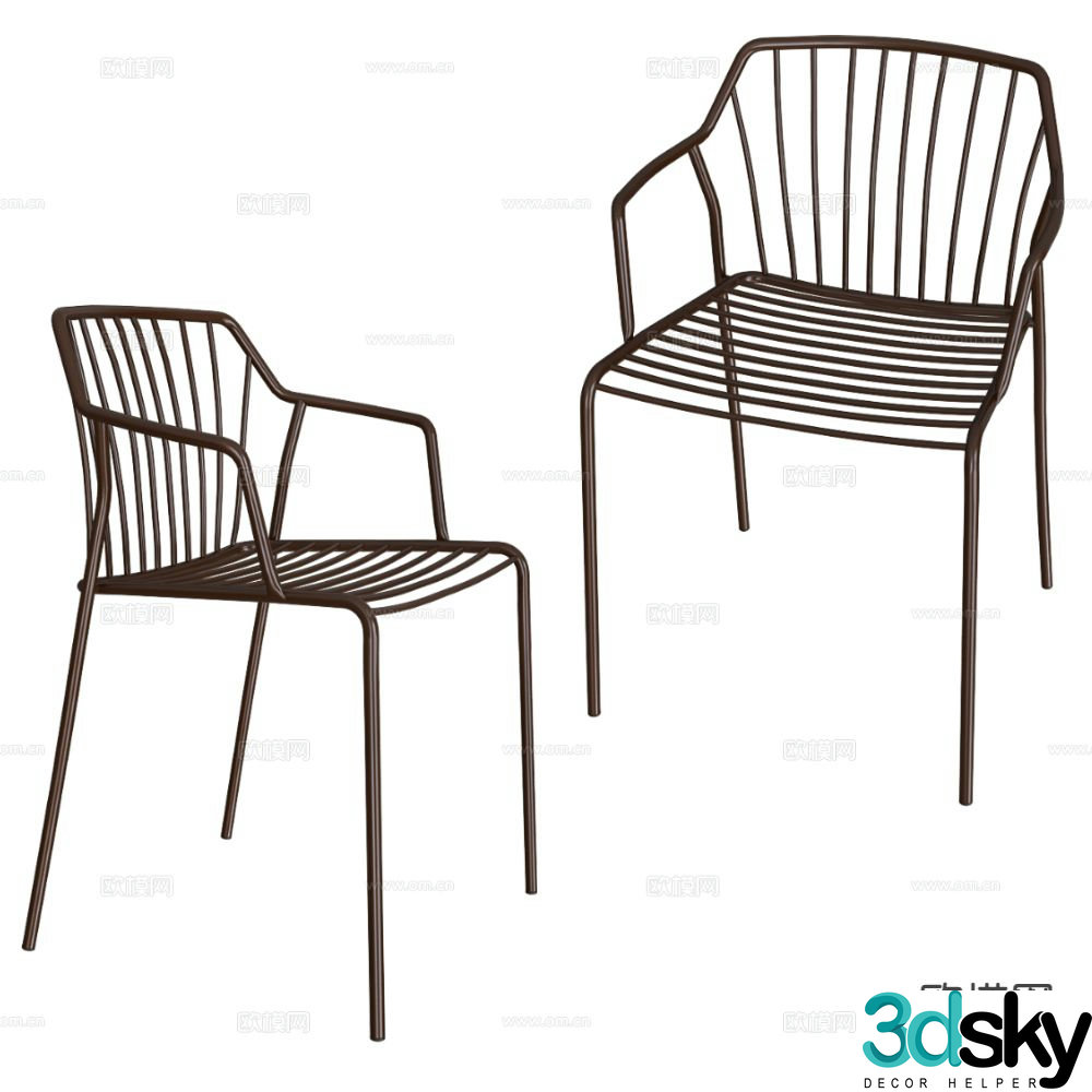 Castil outdoor chair wrought iron chair dining chair 3d model
