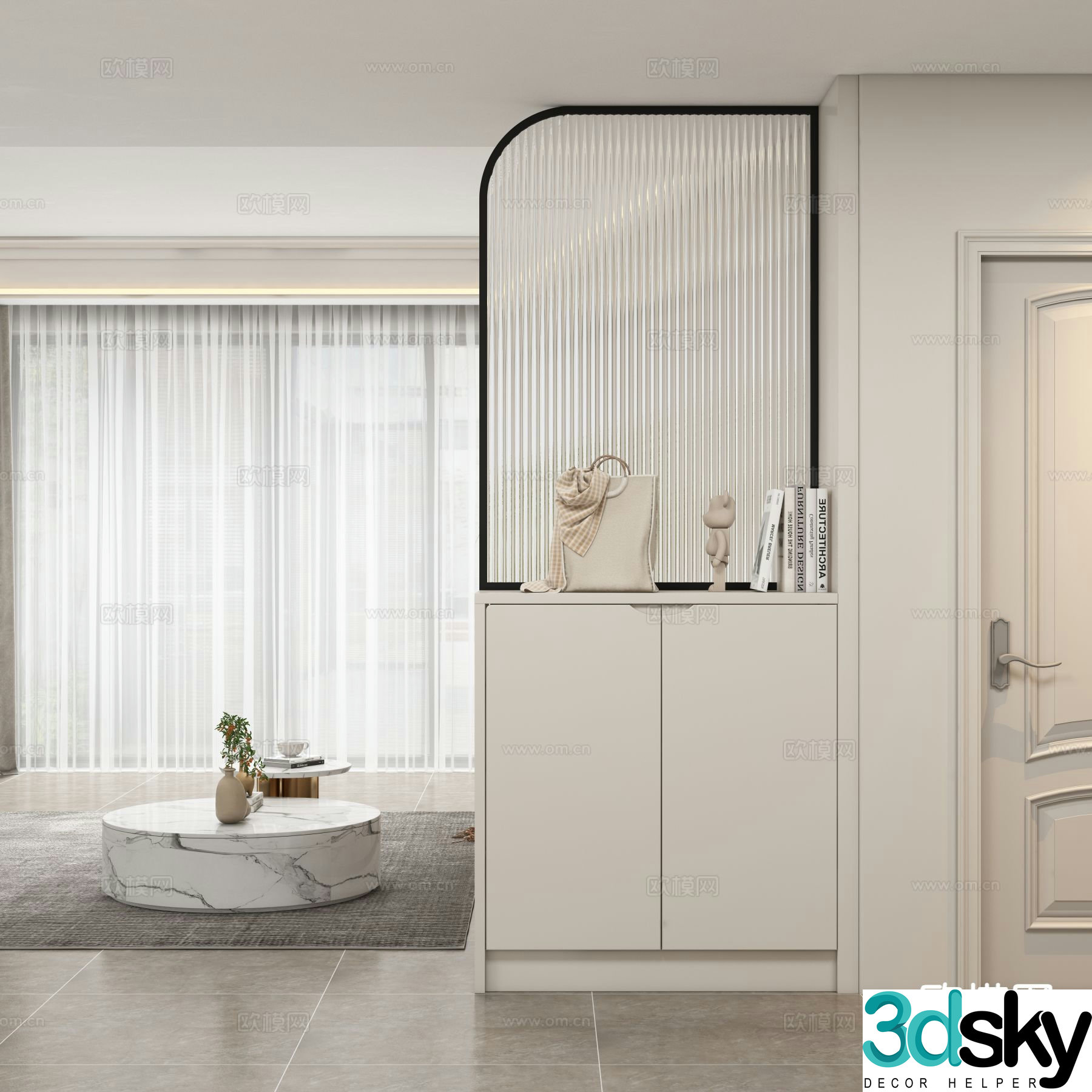 Modern entrance cabinet partition cabinet 3d model