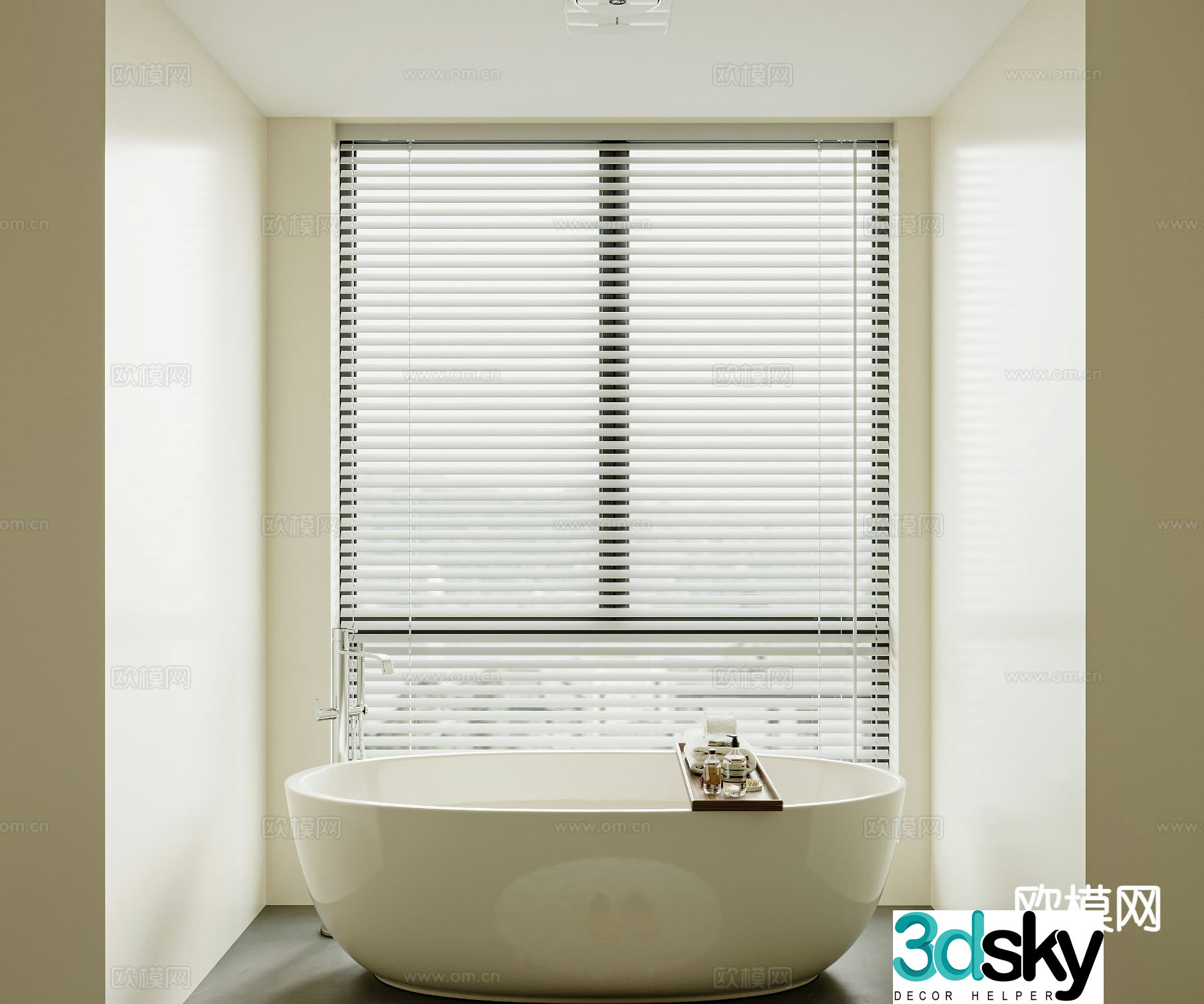 Modern curtains Venetian blinds 3d model