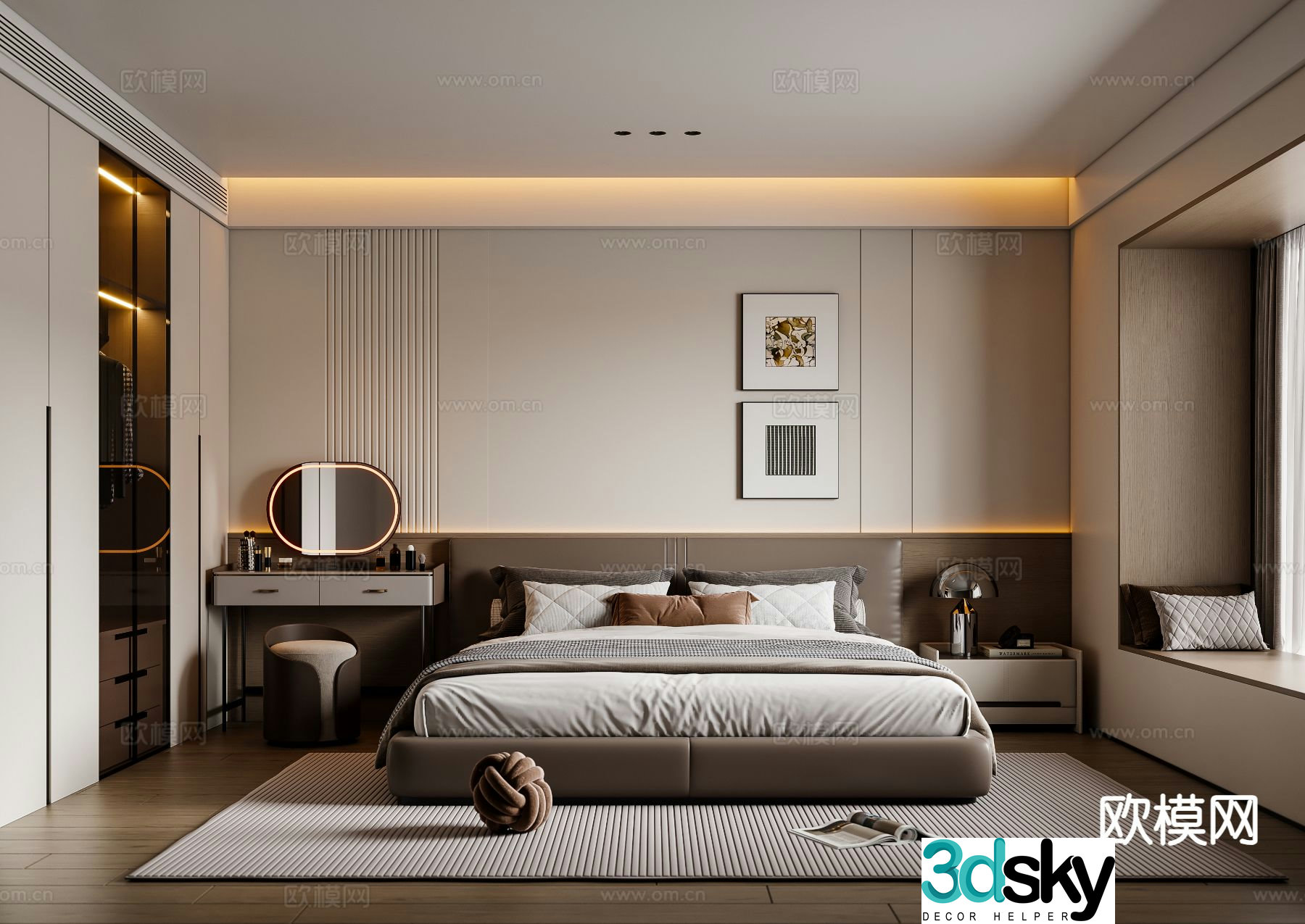 Italian style bedroom master bedroom 3d model