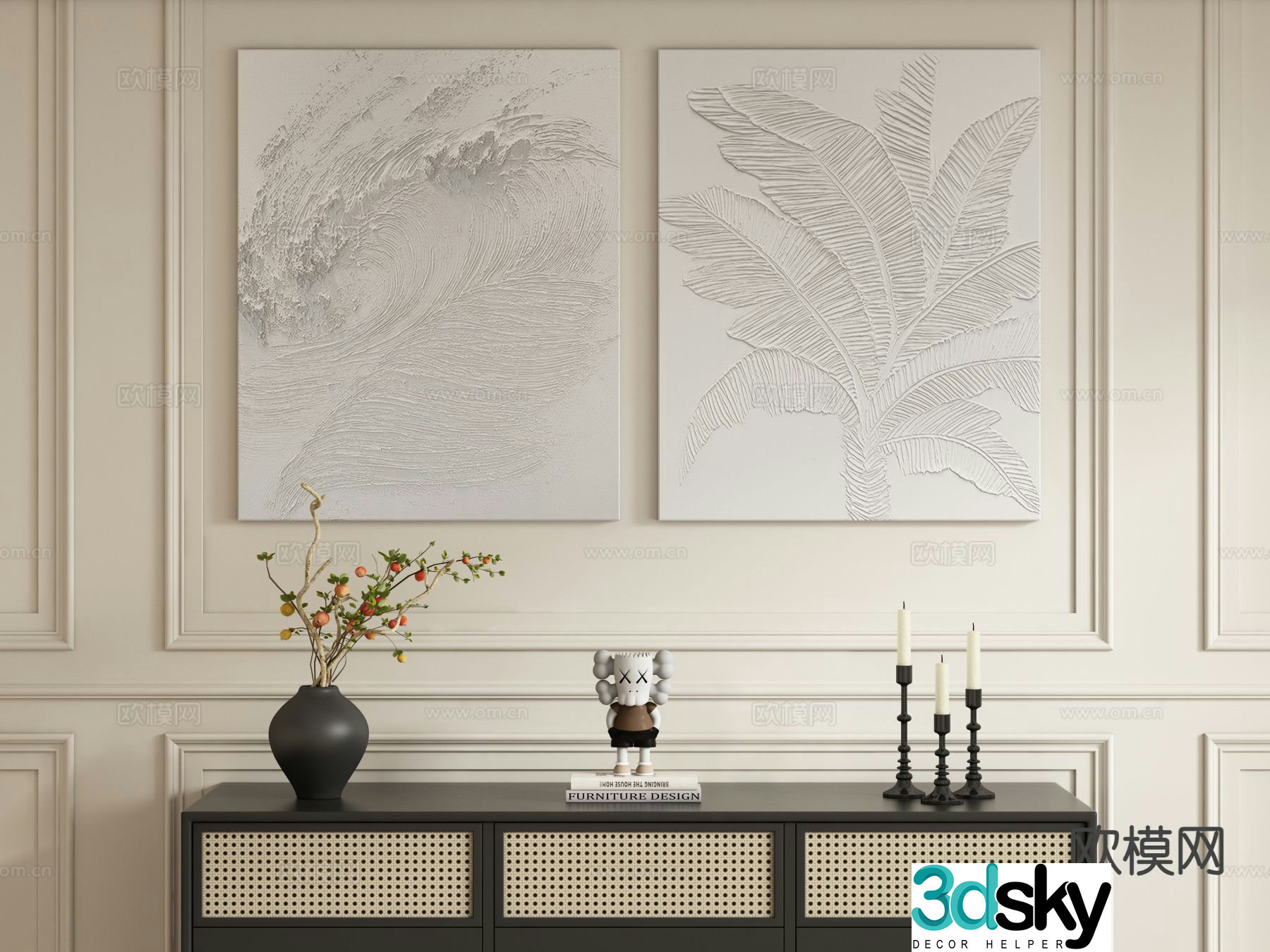 Cream style oil painting art painting texture painting 3d model