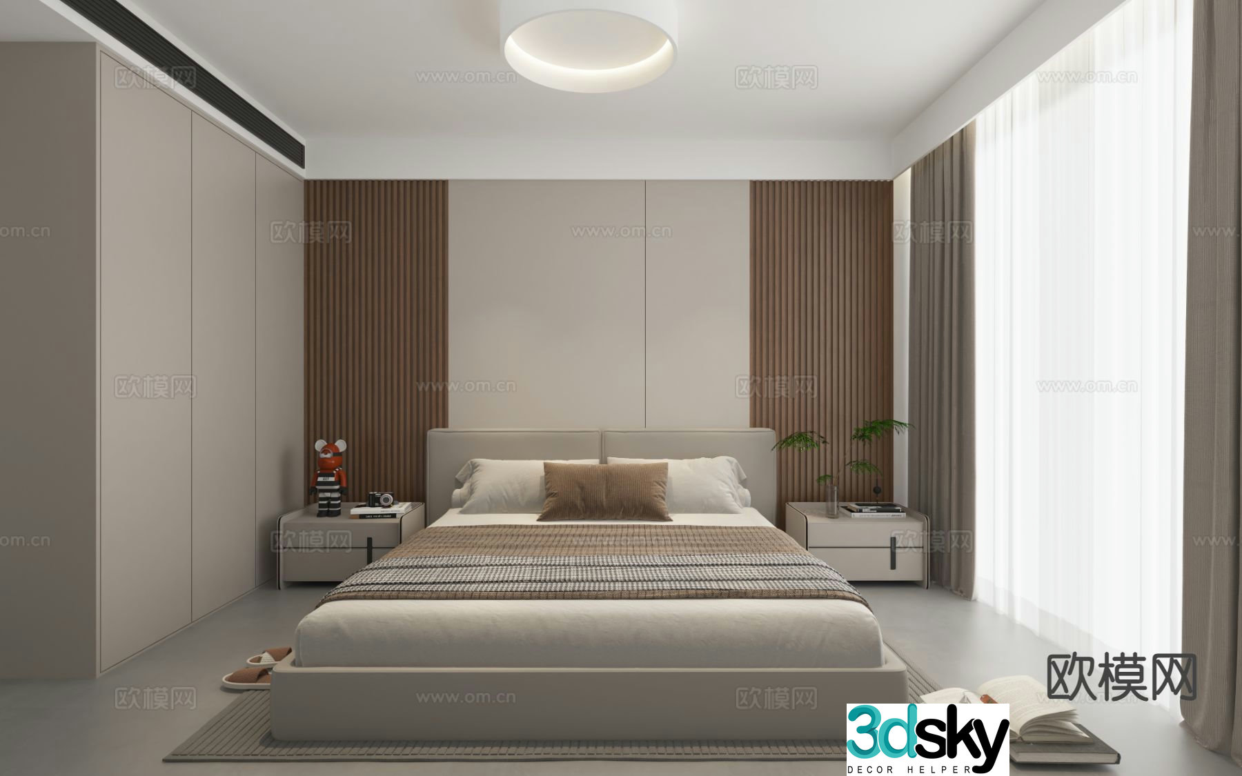 Modern bedroom master bedroom 3d model