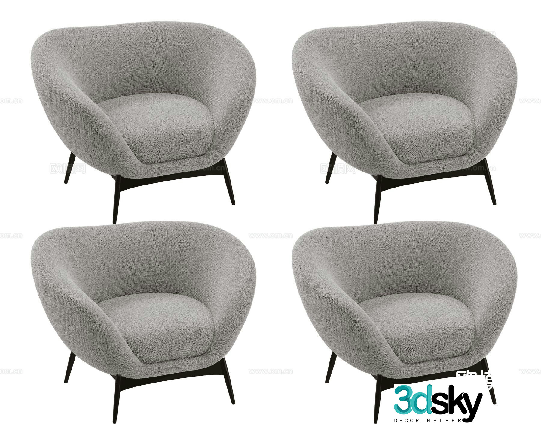 Modern armchair single chair leisure chair 3d model