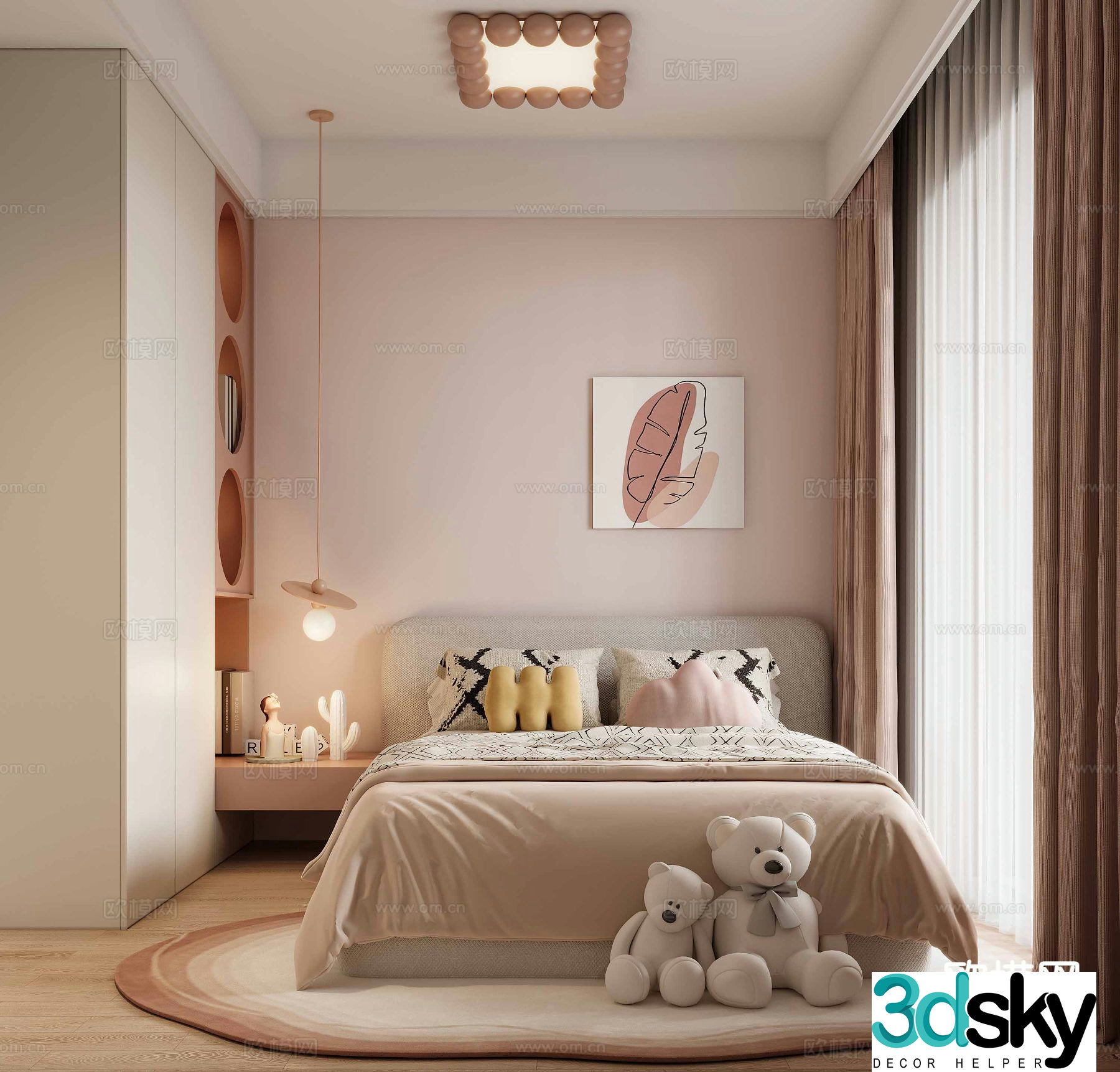 Simple children’s room girl’s room kid’s room 3d model