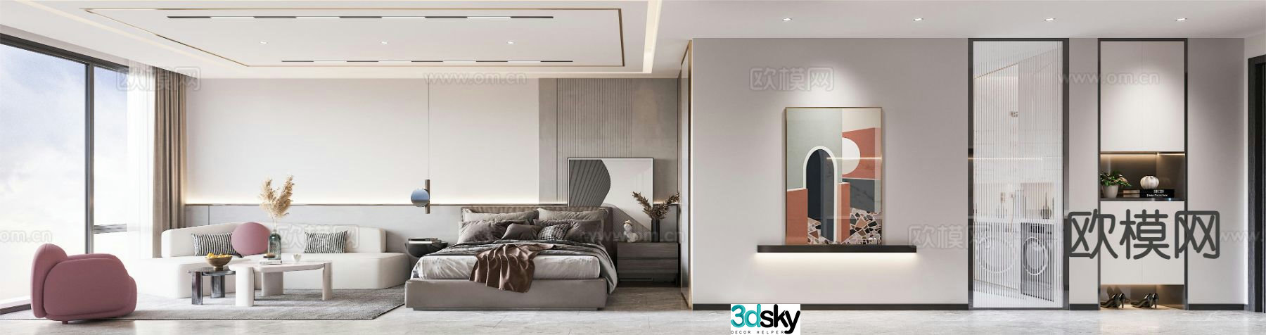 Modern bachelor apartment 3d model